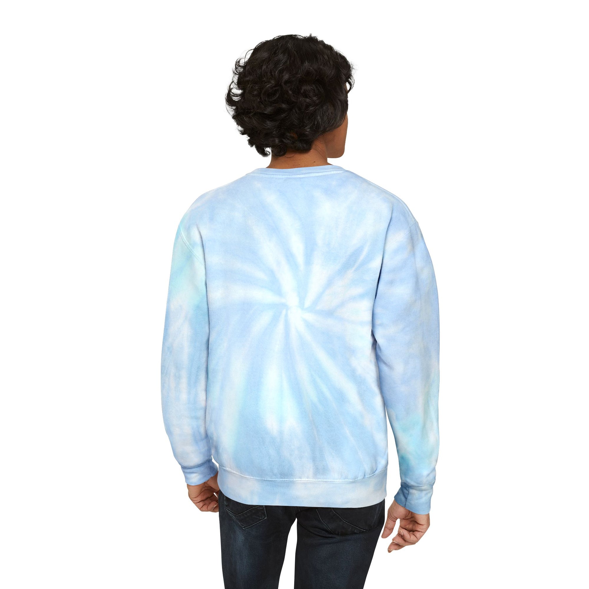 Dancing Rainbow Bears Sweatshirt | Light Blue Tie-Dye Crewneck