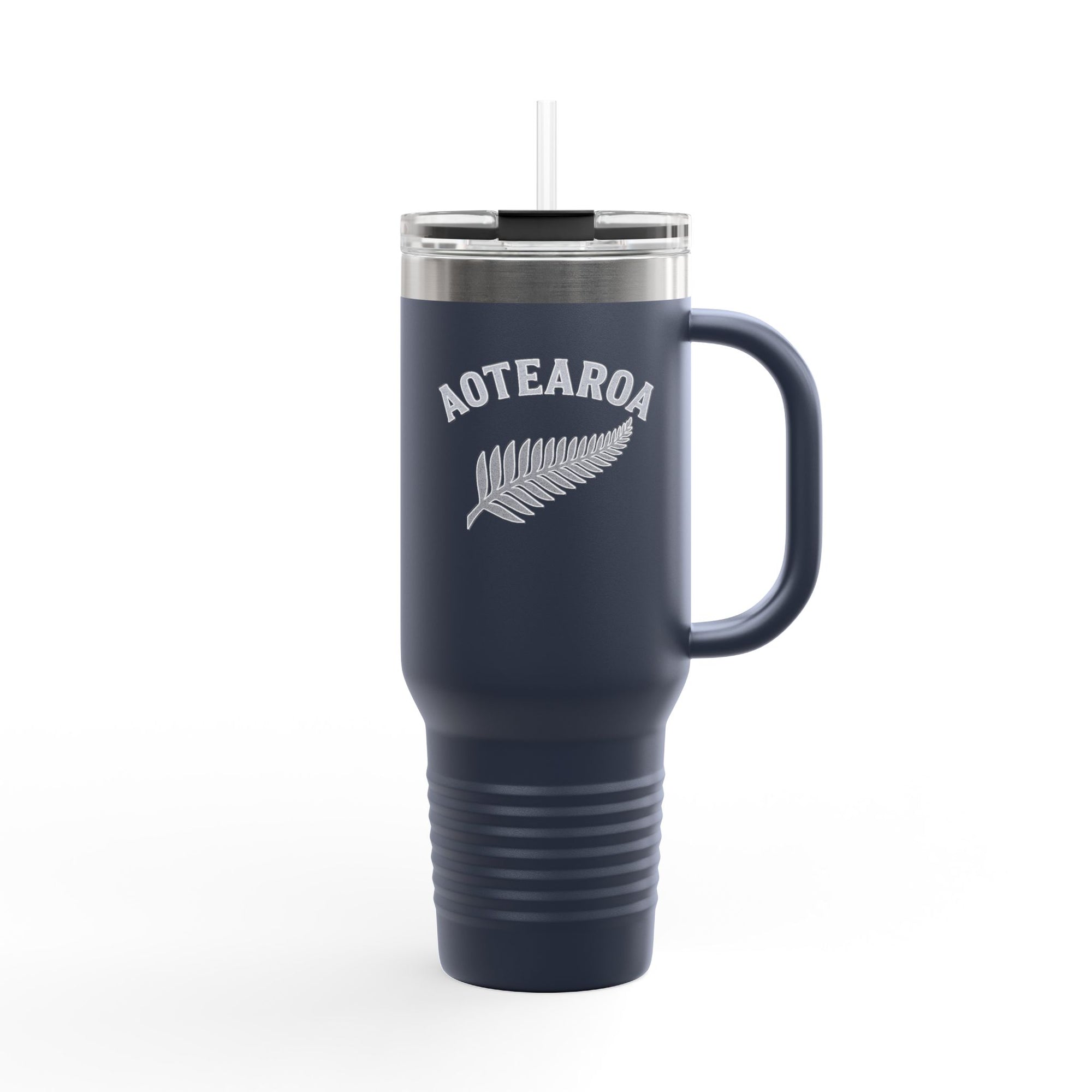 Aotearoa 40oz Travel Mug | Stanley Style Tumbler | New Zealand Insulated Mug | Silver Fern Cup | Kiwi Travel Cup | Large Handle Tumbler