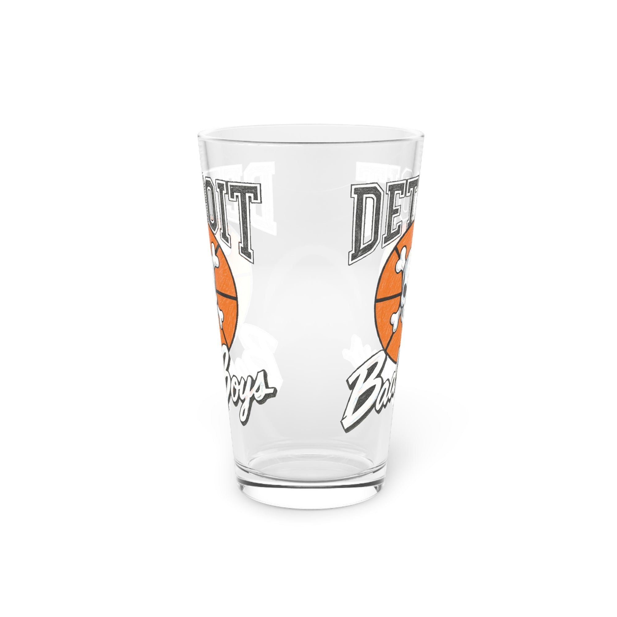 Detroit Bad Boys Skull Basketball Pint Glass | 16oz
