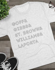 Detroit Lions Names Stack Tee | Goff Gibbs St. Brown Williams LaPorta T-Shirt | Triblend Comfy Soft Buttery Feel