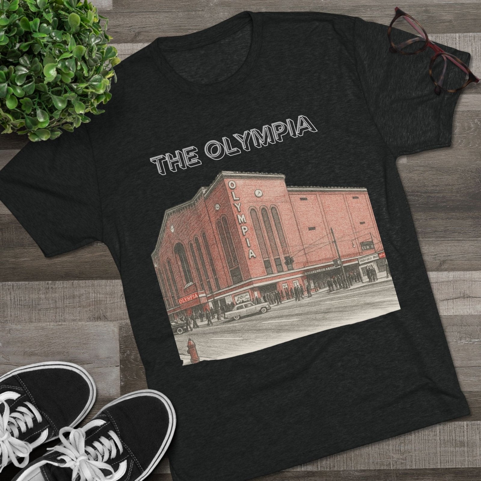 Detroit Hockey Stadium Tri - Blend Tee, Olympia Arena Red Wings Memorabilia Shirt, Sports Architecture Fan Apparel, Vintage Hockey Gift, - Selden &amp; Kingsley