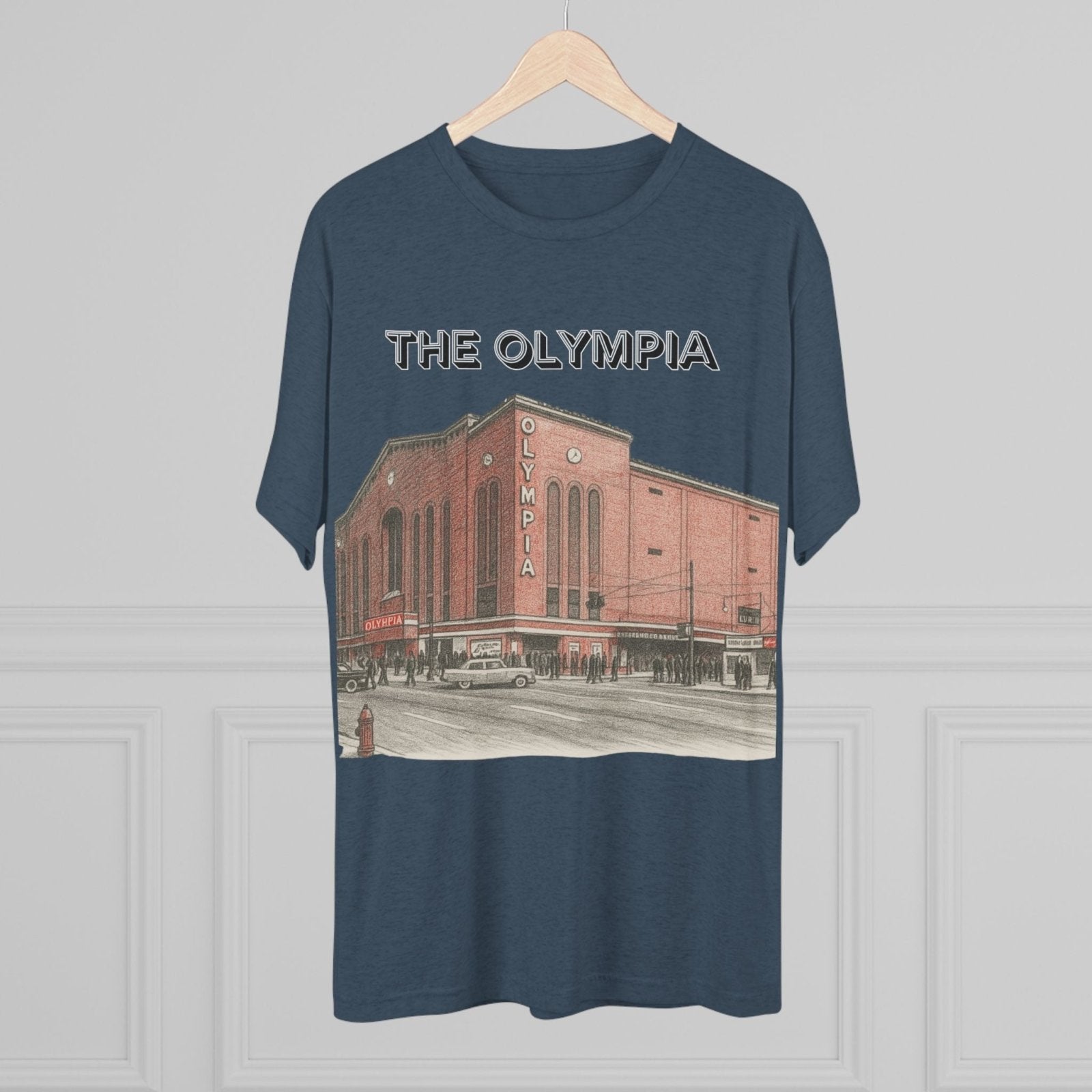 Detroit Hockey Stadium Tri - Blend Tee, Olympia Arena Red Wings Memorabilia Shirt, Sports Architecture Fan Apparel, Vintage Hockey Gift, - Selden &amp; Kingsley