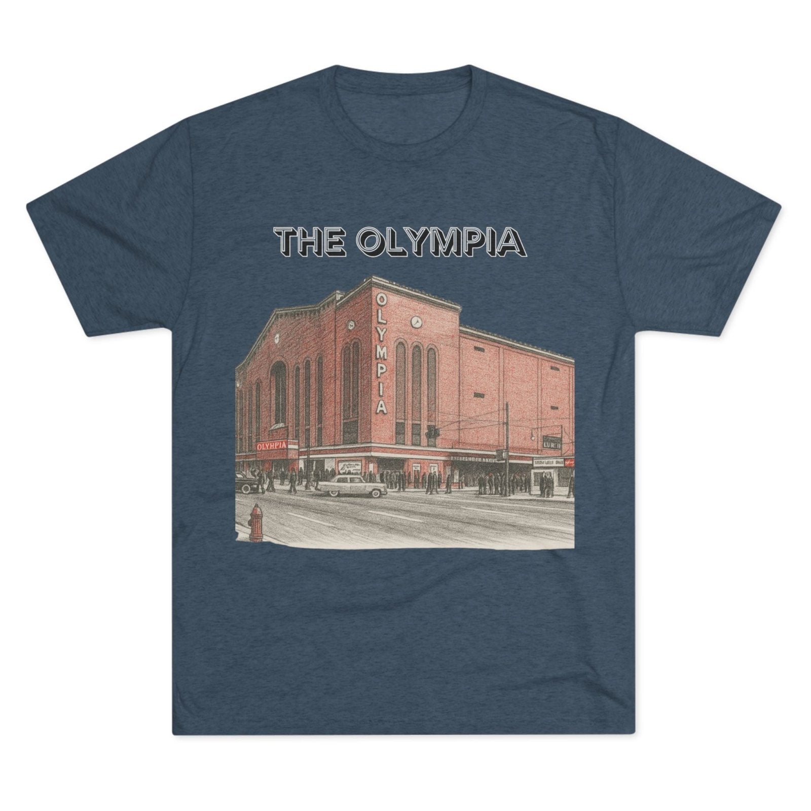 Detroit Hockey Stadium Tri - Blend Tee, Olympia Arena Red Wings Memorabilia Shirt, Sports Architecture Fan Apparel, Vintage Hockey Gift, - Selden & Kingsley