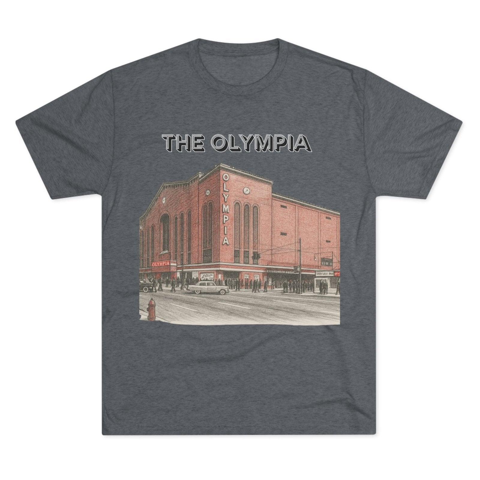 Detroit Hockey Stadium Tri - Blend Tee, Olympia Arena Red Wings Memorabilia Shirt, Sports Architecture Fan Apparel, Vintage Hockey Gift, - Selden & Kingsley