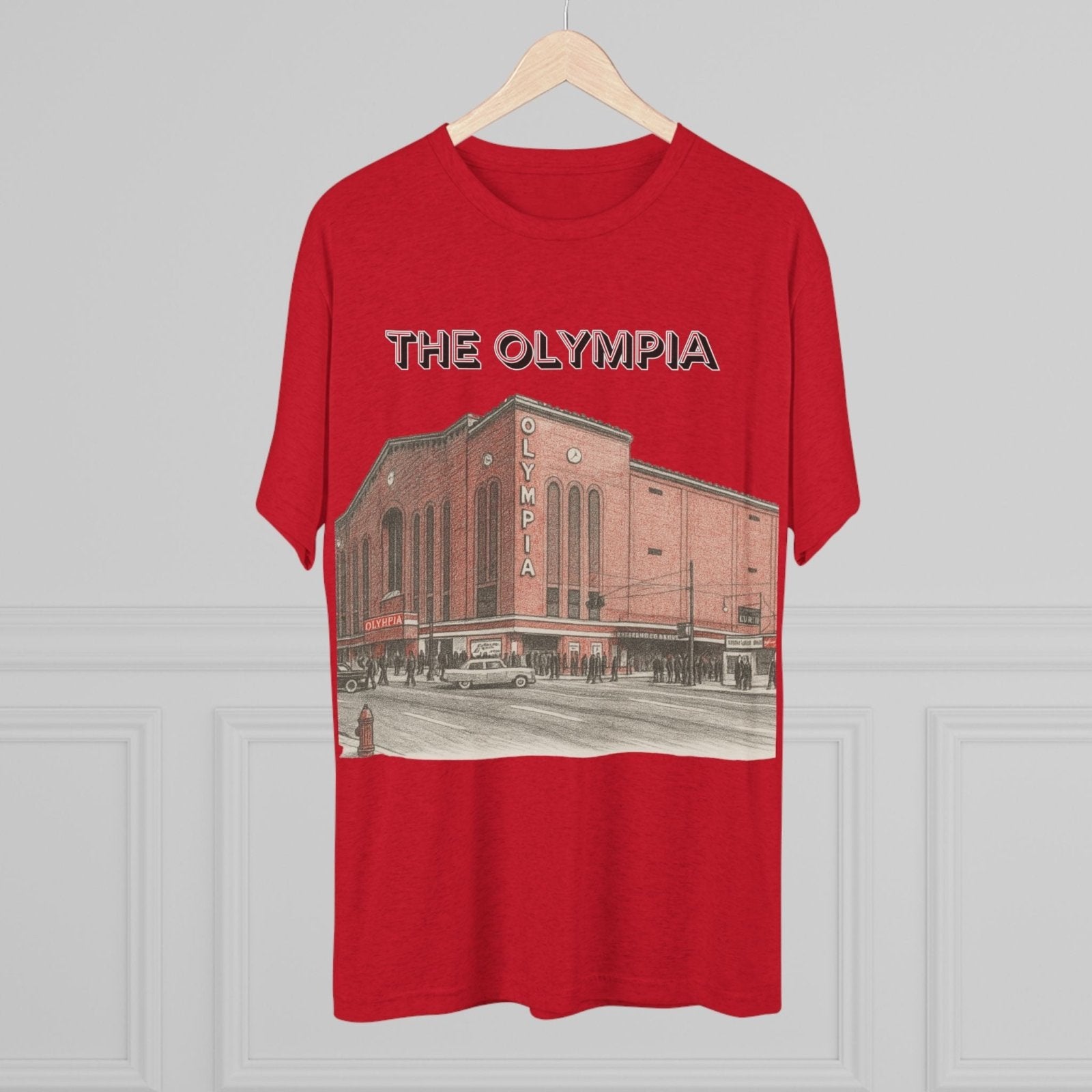 Detroit Hockey Stadium Tri - Blend Tee, Olympia Arena Red Wings Memorabilia Shirt, Sports Architecture Fan Apparel, Vintage Hockey Gift, - Selden &amp; Kingsley