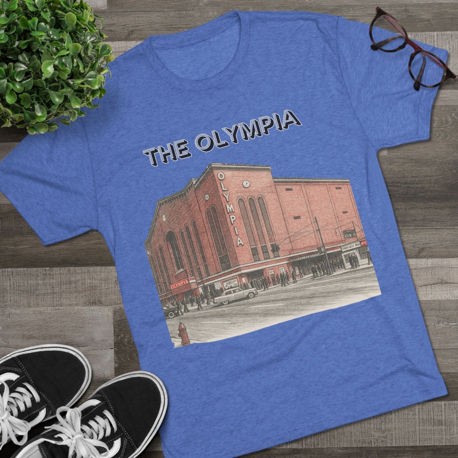 Detroit Hockey Stadium Tri - Blend Tee, Olympia Arena Red Wings Memorabilia Shirt, Sports Architecture Fan Apparel, Vintage Hockey Gift, - Selden &amp; Kingsley