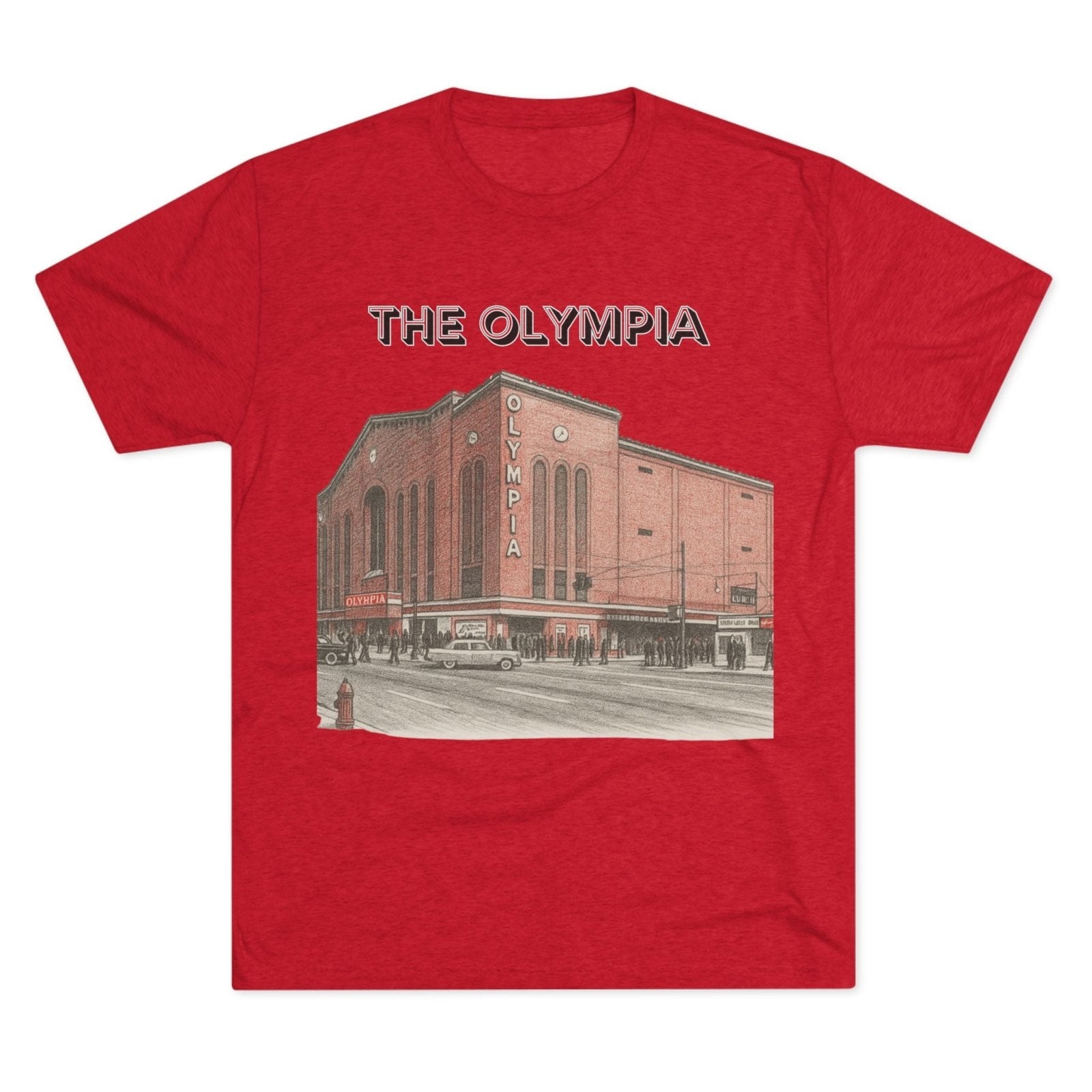 Detroit Hockey Stadium Tri - Blend Tee, Olympia Arena Red Wings Memorabilia Shirt, Sports Architecture Fan Apparel, Vintage Hockey Gift, - Selden & Kingsley