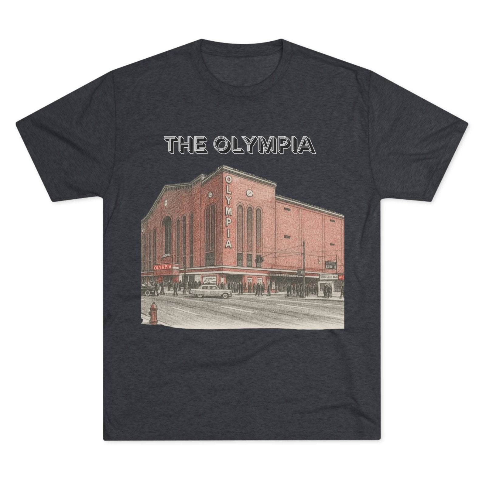 Detroit Hockey Stadium Tri - Blend Tee, Olympia Arena Red Wings Memorabilia Shirt, Sports Architecture Fan Apparel, Vintage Hockey Gift, - Selden & Kingsley