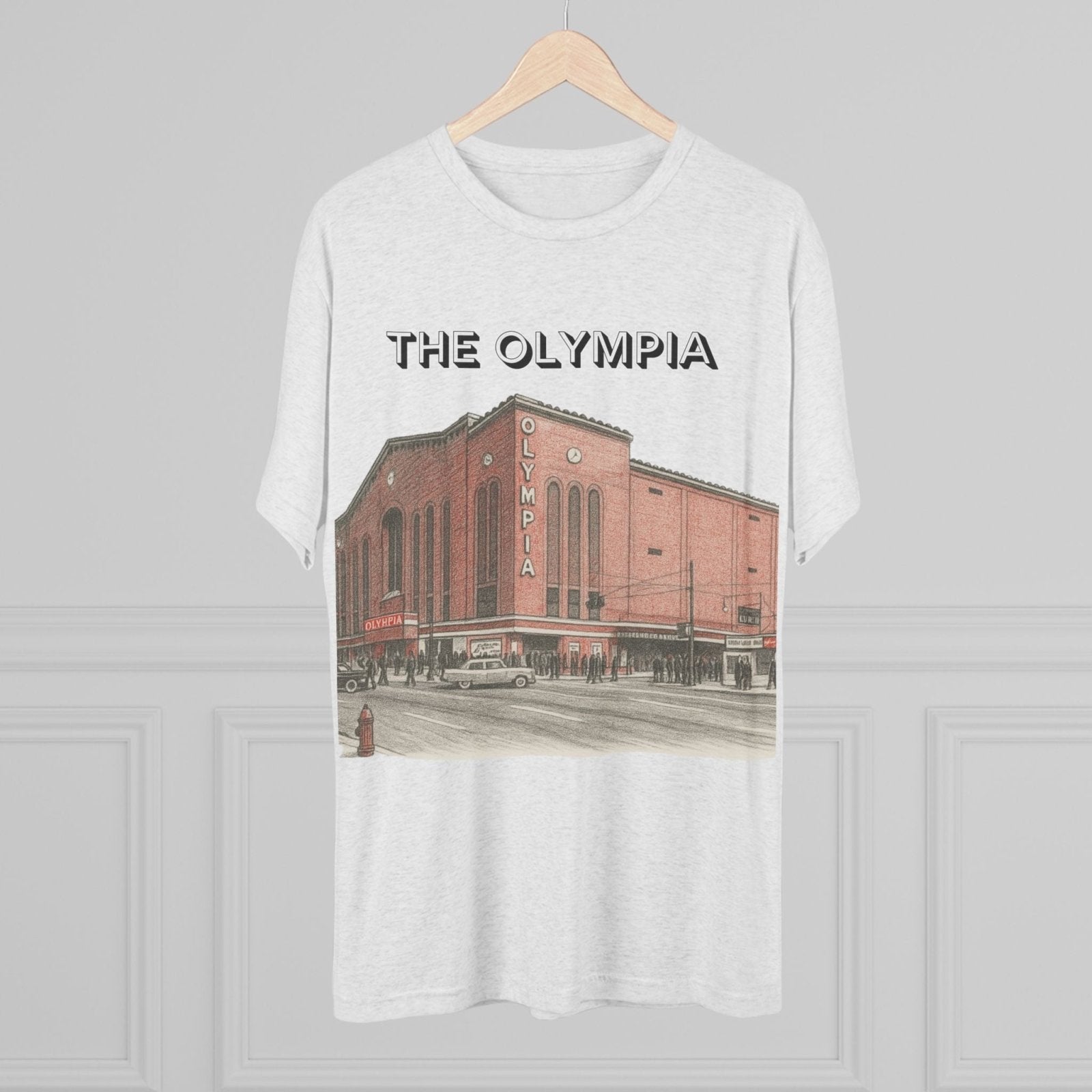 Detroit Hockey Stadium Tri - Blend Tee, Olympia Arena Red Wings Memorabilia Shirt, Sports Architecture Fan Apparel, Vintage Hockey Gift, - Selden &amp; Kingsley