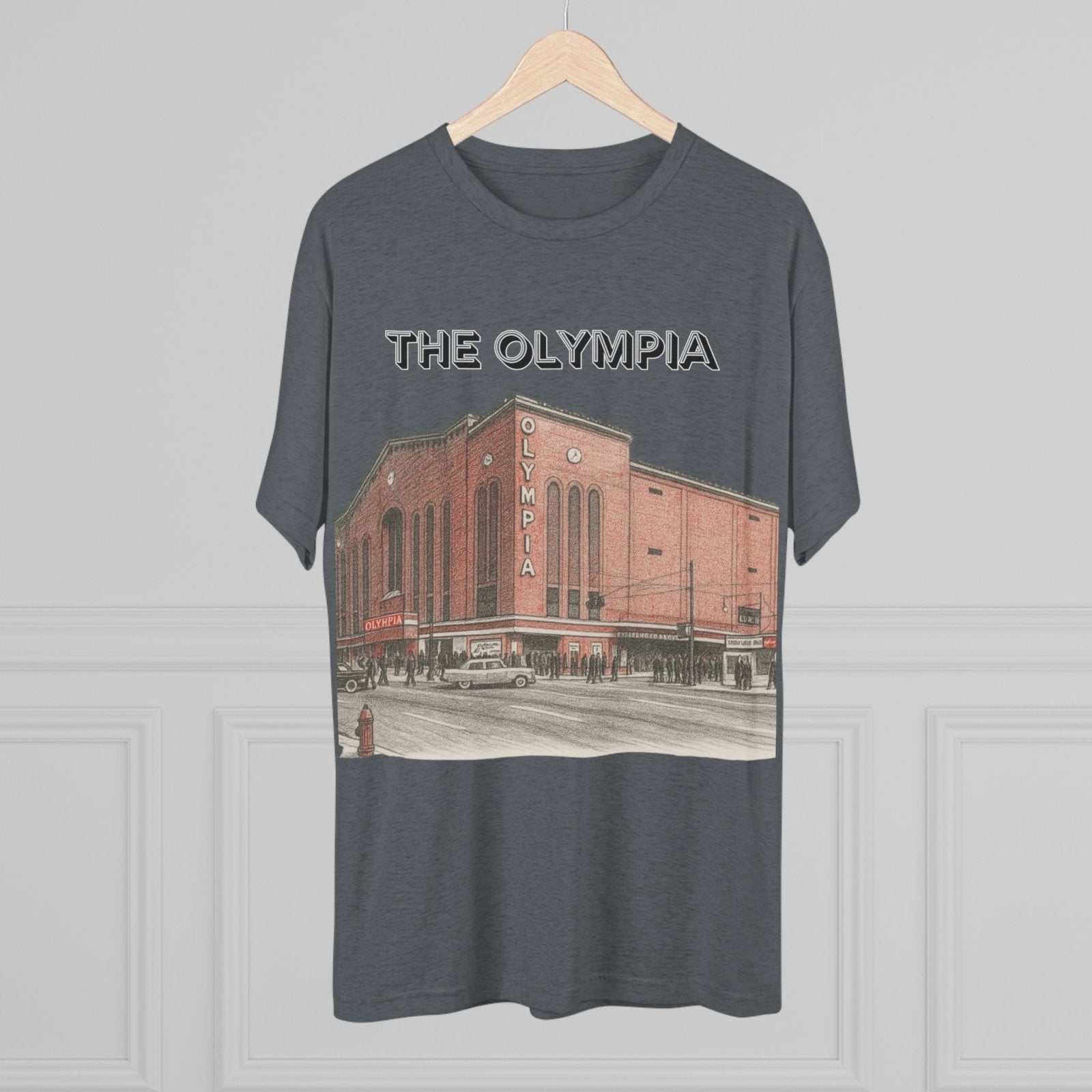Detroit Hockey Stadium Tri - Blend Tee, Olympia Arena Red Wings Memorabilia Shirt, Sports Architecture Fan Apparel, Vintage Hockey Gift, - Selden &amp; Kingsley