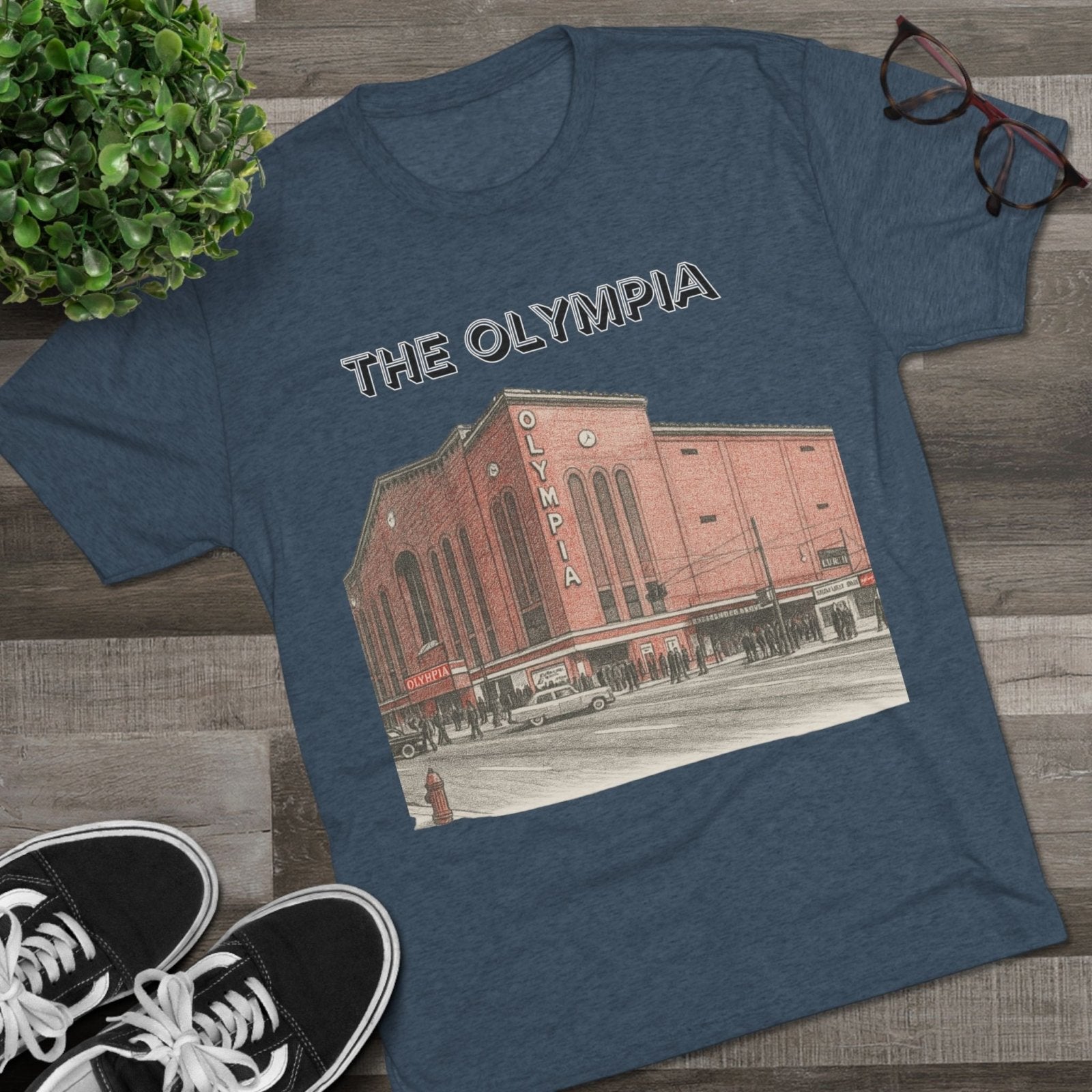 Detroit Hockey Stadium Tri - Blend Tee, Olympia Arena Red Wings Memorabilia Shirt, Sports Architecture Fan Apparel, Vintage Hockey Gift, - Selden &amp; Kingsley