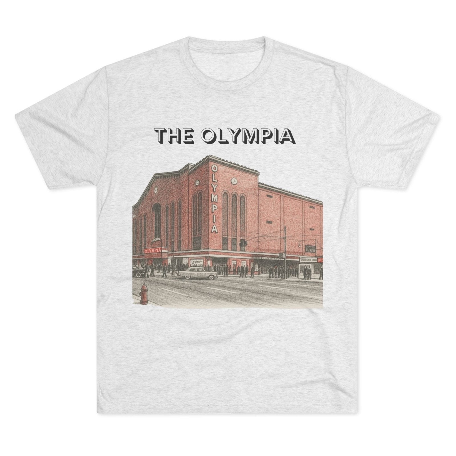 Detroit Hockey Stadium Tri - Blend Tee, Olympia Arena Red Wings Memorabilia Shirt, Sports Architecture Fan Apparel, Vintage Hockey Gift, - Selden & Kingsley