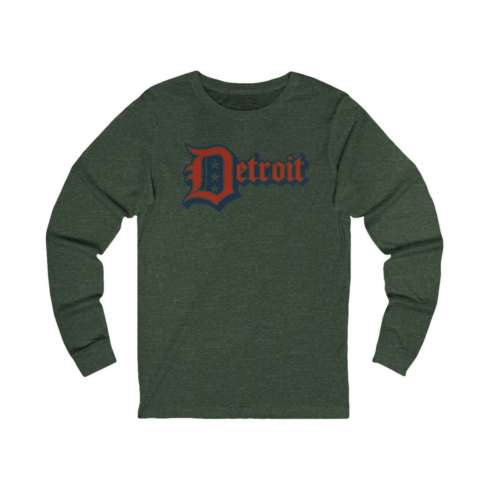 Detroit Jersey Long Sleeve T - Festive Red White Blue 4th of July Tee, Unisex Top Shirt Sweatshirt Hoodie, Detroit Baseball Fan Apparel - Selden &amp; Kingsley