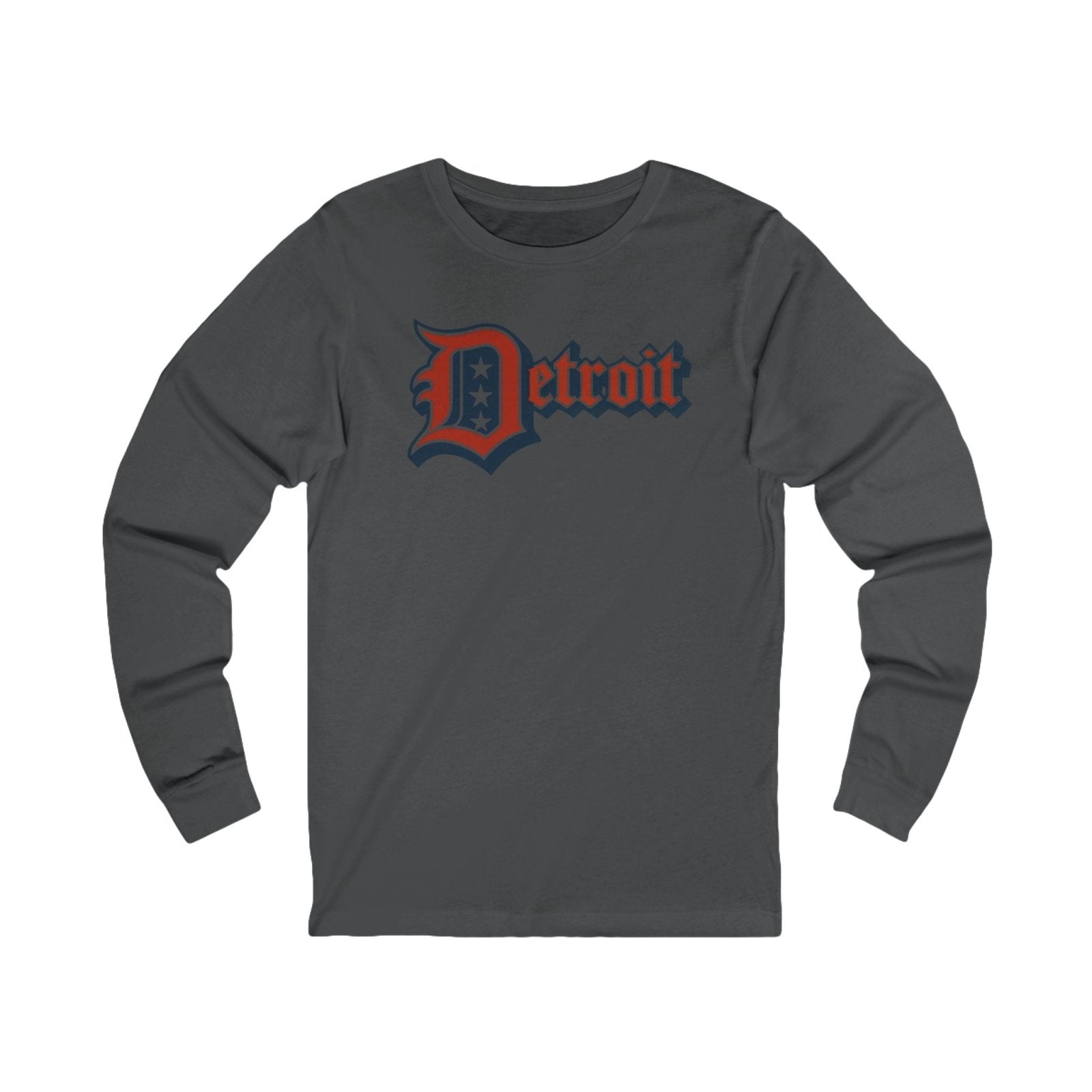 Detroit Jersey Long Sleeve T - Festive Red White Blue 4th of July Tee, Unisex Top Shirt Sweatshirt Hoodie, Detroit Baseball Fan Apparel - Selden & Kingsley