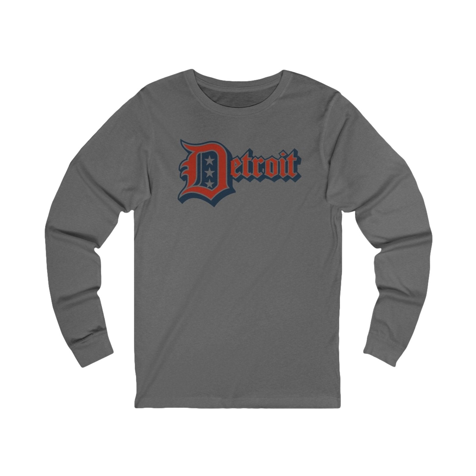 Detroit Jersey Long Sleeve T - Festive Red White Blue 4th of July Tee, Unisex Top Shirt Sweatshirt Hoodie, Detroit Baseball Fan Apparel - Selden & Kingsley