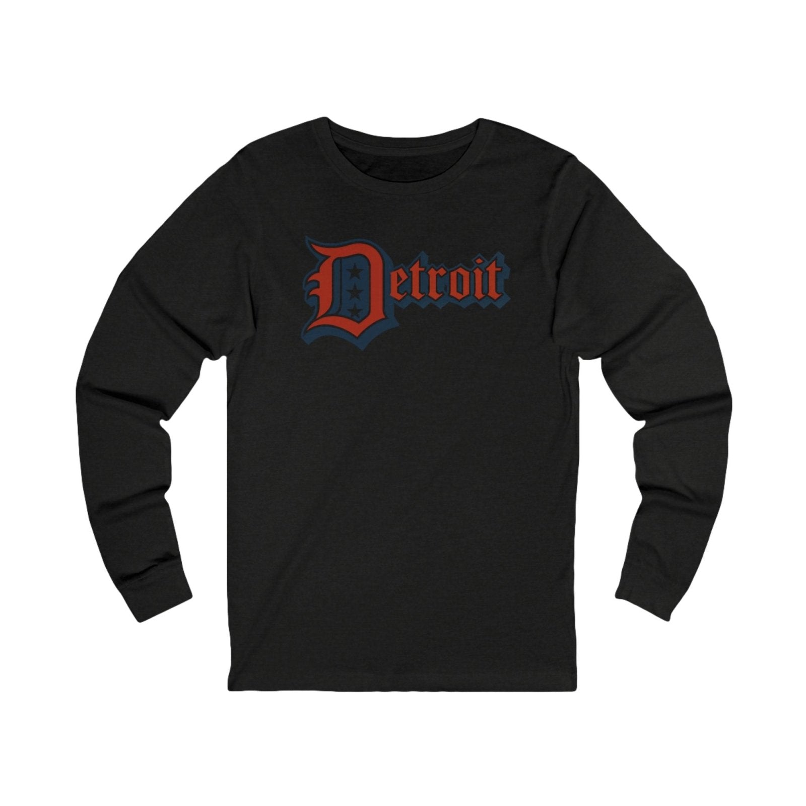 Detroit Jersey Long Sleeve T - Festive Red White Blue 4th of July Tee, Unisex Top Shirt Sweatshirt Hoodie, Detroit Baseball Fan Apparel - Selden &amp; Kingsley