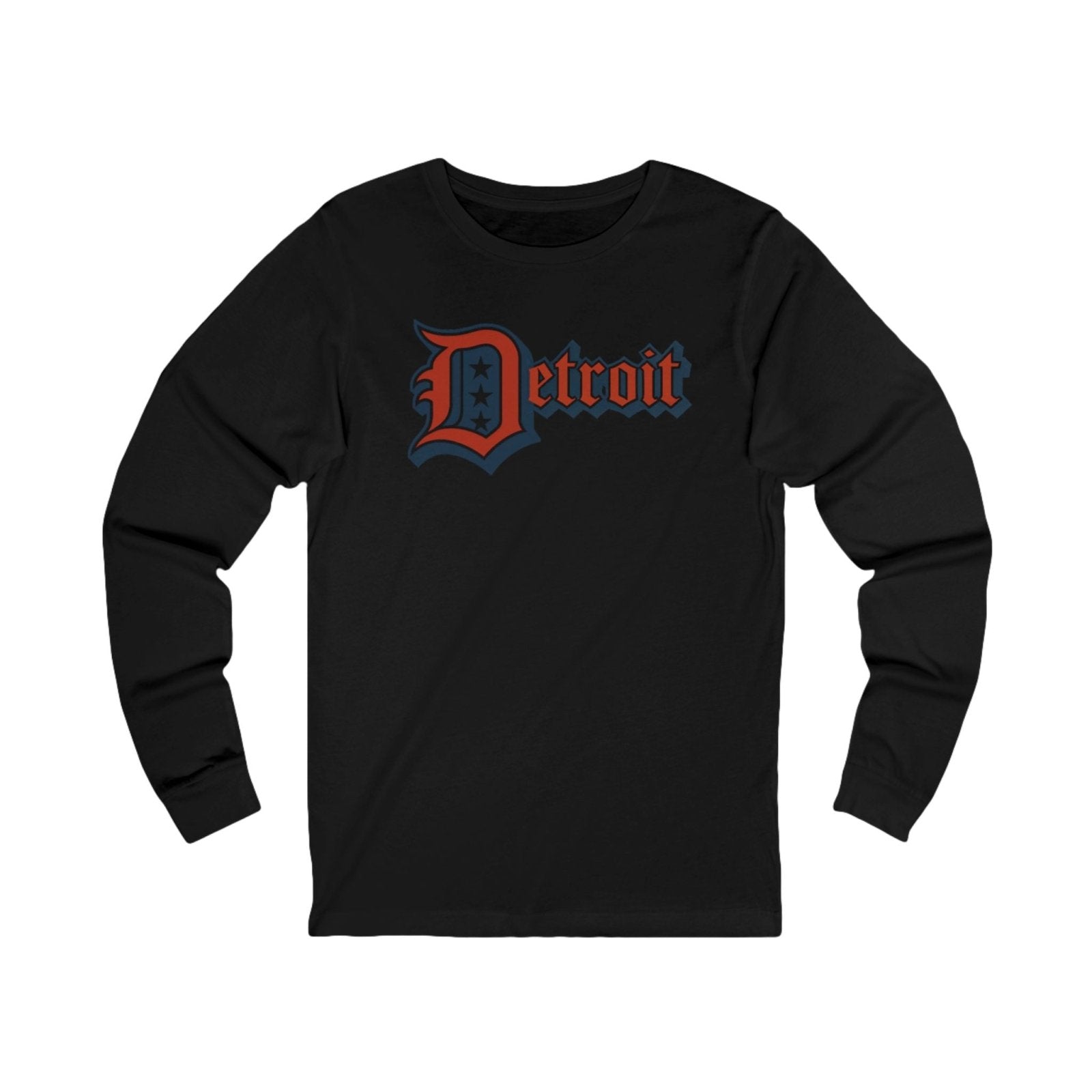 Detroit Jersey Long Sleeve T - Festive Red White Blue 4th of July Tee, Unisex Top Shirt Sweatshirt Hoodie, Detroit Baseball Fan Apparel - Selden & Kingsley
