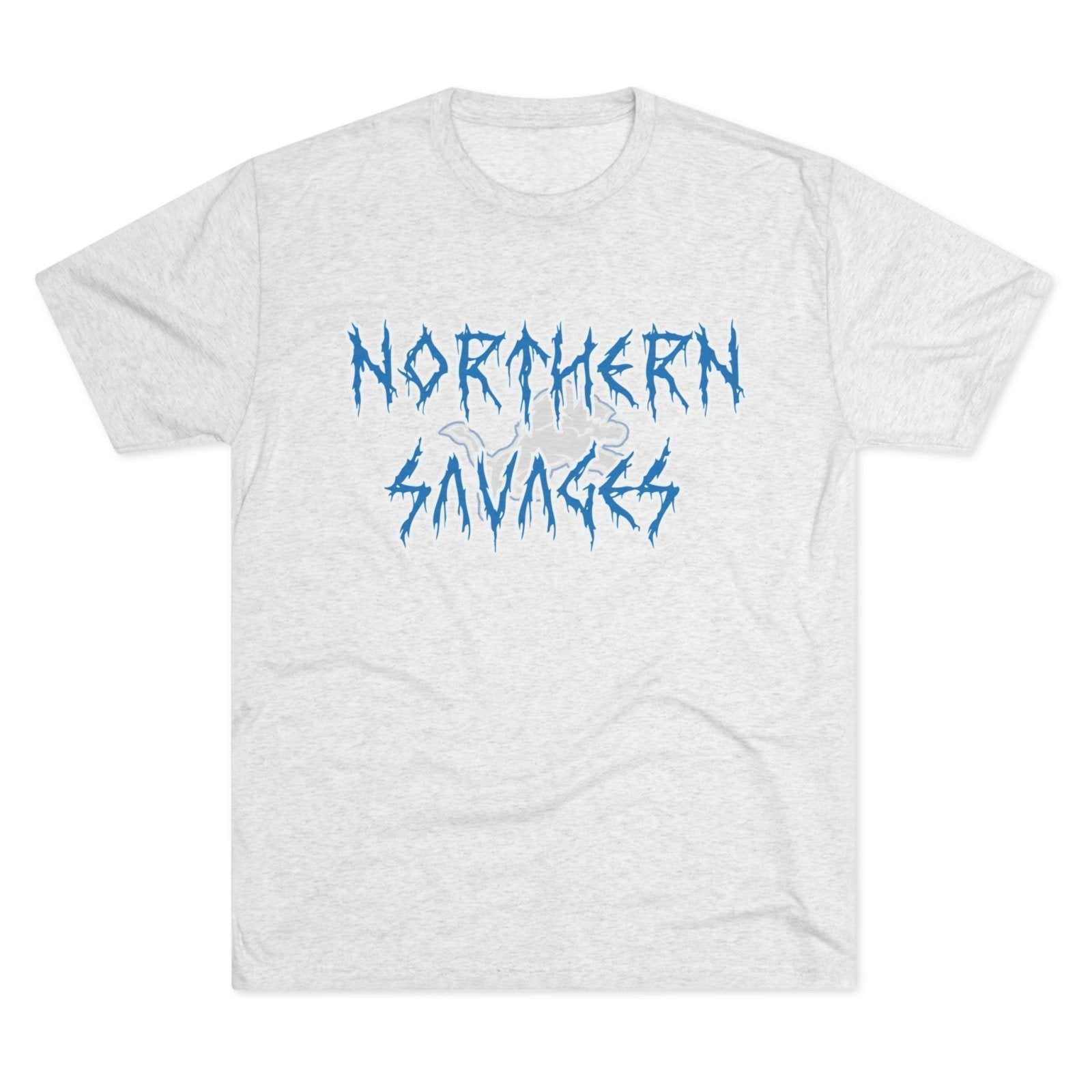 Detroit Lions Northern Savages Tri - Blend Tee - Dan Campbell Football Fan Apparel, Gift for Hard - Nosed Sports Enthusiasts, Crewneck Shirt, - Selden & Kingsley
