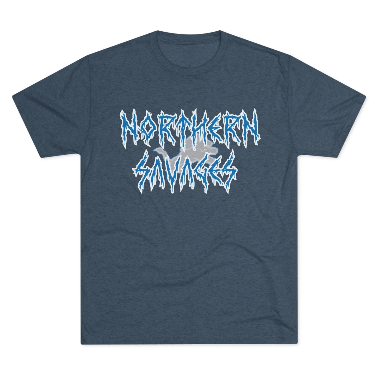 Detroit Lions Northern Savages Tri - Blend Tee - Dan Campbell Football Fan Apparel, Gift for Hard - Nosed Sports Enthusiasts, Crewneck Shirt, - Selden & Kingsley