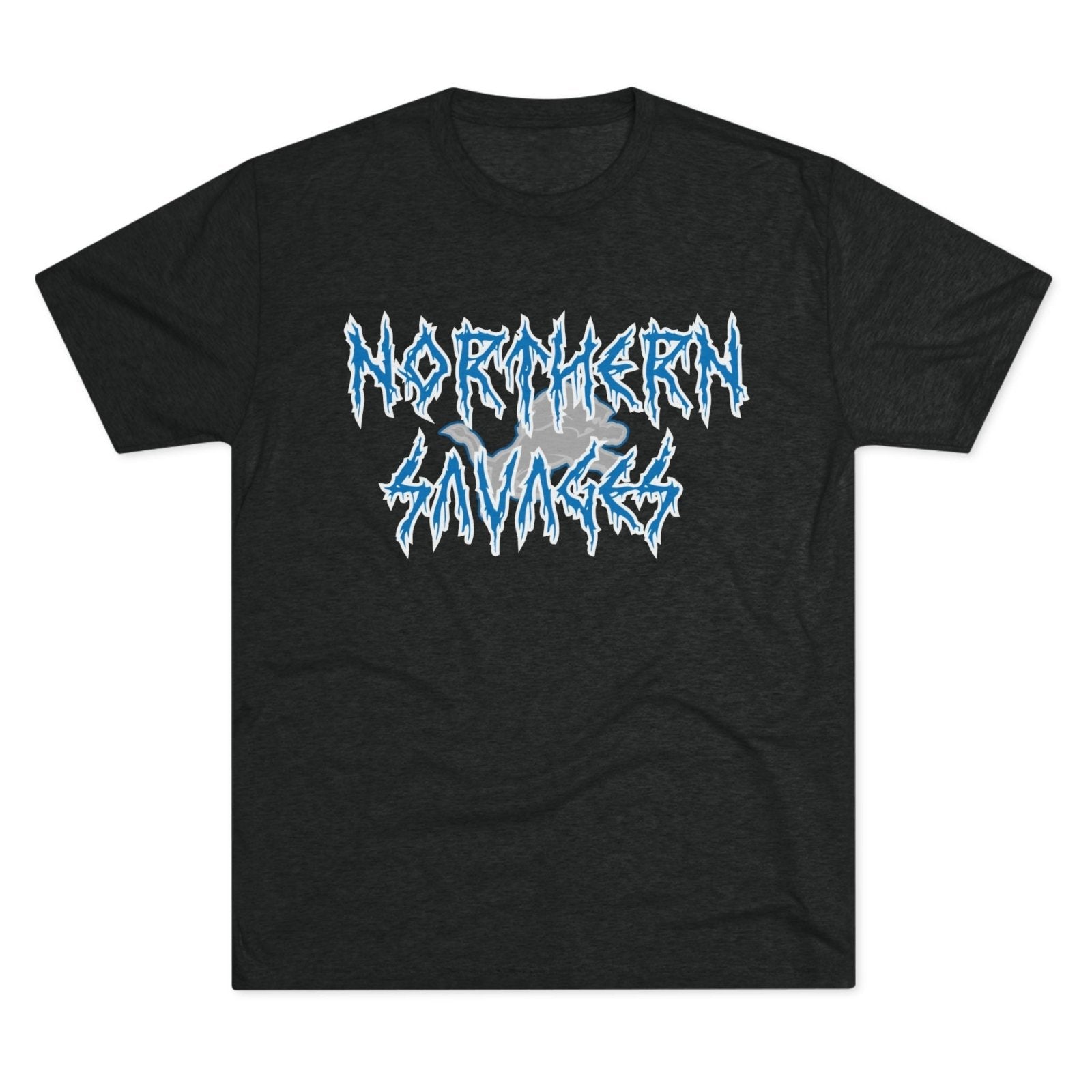 Detroit Lions Northern Savages Tri - Blend Tee - Dan Campbell Football Fan Apparel, Gift for Hard - Nosed Sports Enthusiasts, Crewneck Shirt, - Selden & Kingsley