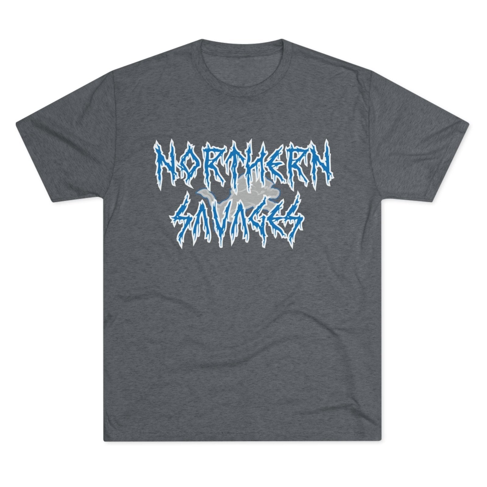 Detroit Lions Northern Savages Tri - Blend Tee - Dan Campbell Football Fan Apparel, Gift for Hard - Nosed Sports Enthusiasts, Crewneck Shirt, - Selden & Kingsley