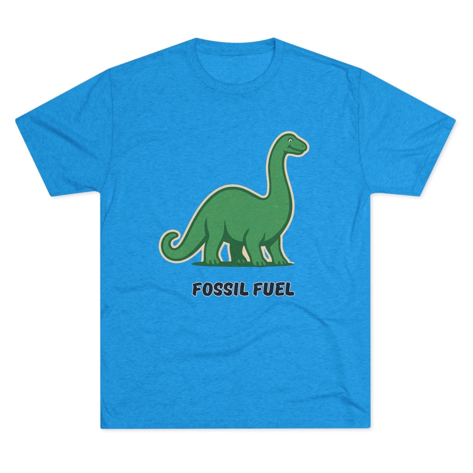 Dinosaur Fossil Fuel Unisex Tee Shirt, Brontosaurus Sinclaire Logo Shirt, Cheeky Tee, Jurassic Park Shirt, Funny Dino T-Shirt, Tri - Blend - Selden &amp; Kingsley
