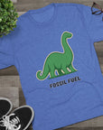 Dinosaur Fossil Fuel Unisex Tee Shirt, Brontosaurus Sinclaire Logo Shirt, Cheeky Tee, Jurassic Park Shirt, Funny Dino T-Shirt, Tri - Blend - Selden & Kingsley