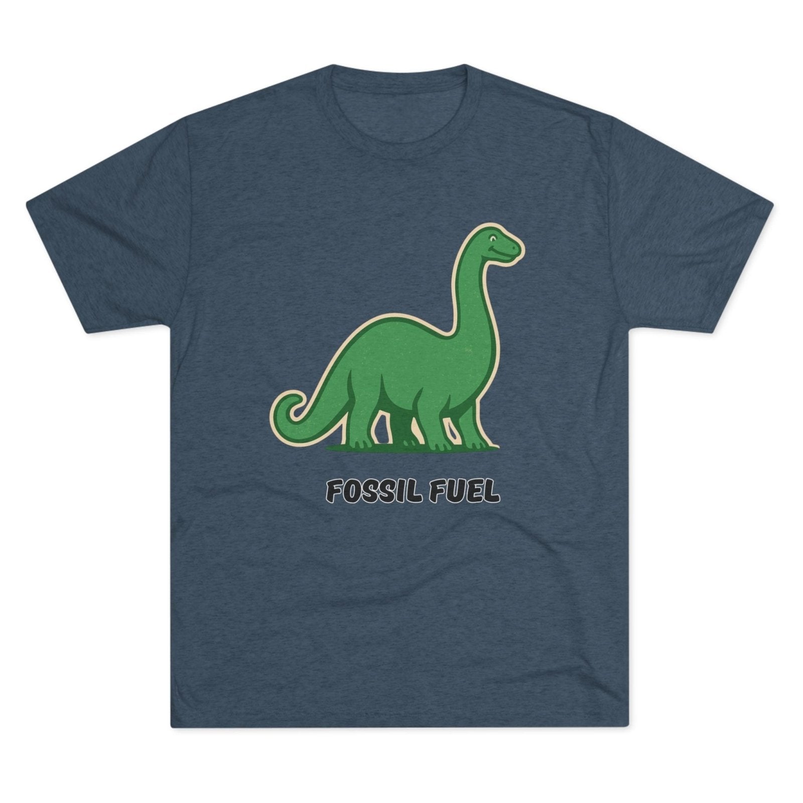 Dinosaur Fossil Fuel Unisex Tee Shirt, Brontosaurus Sinclaire Logo Shirt, Cheeky Tee, Jurassic Park Shirt, Funny Dino T-Shirt, Tri - Blend - Selden &amp; Kingsley