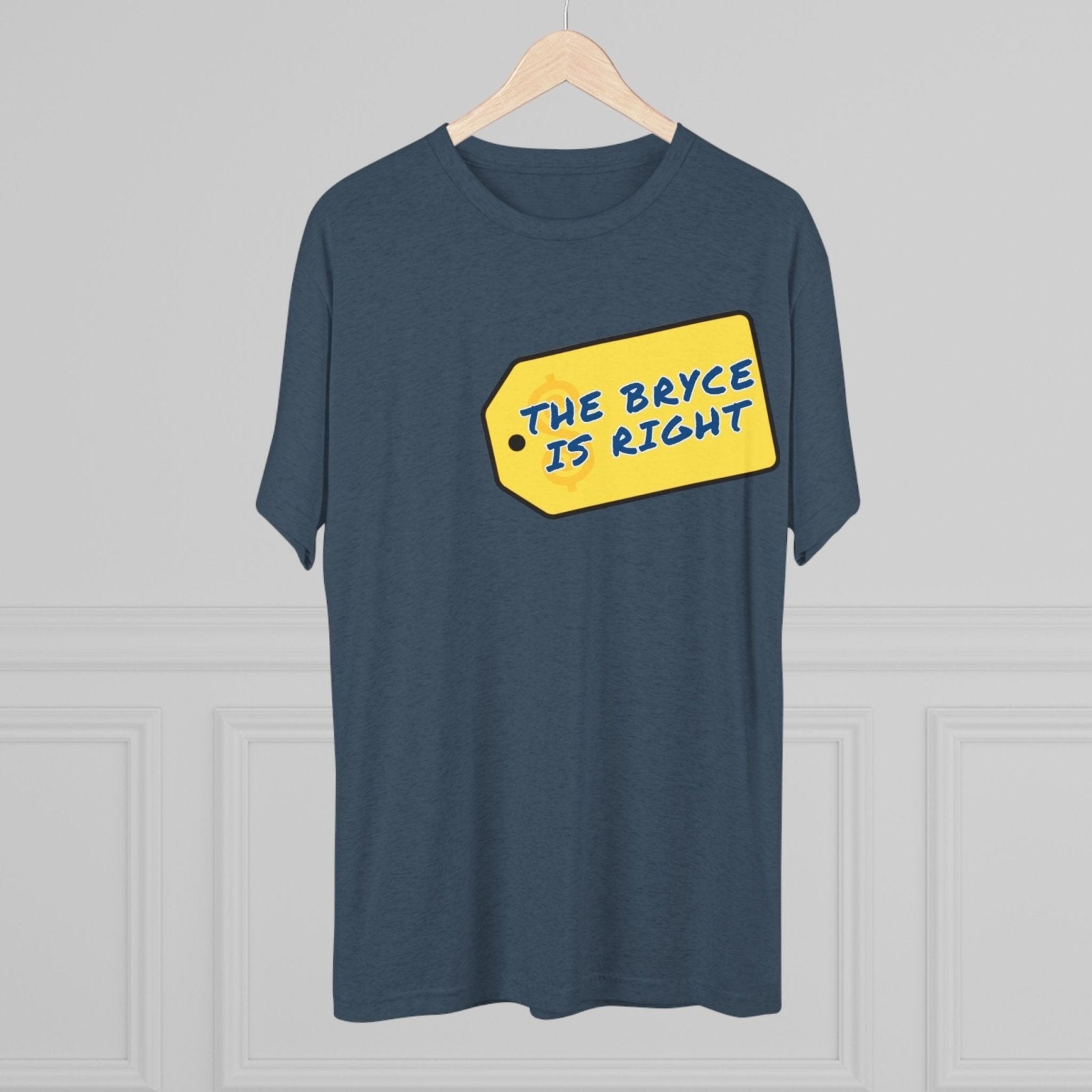 Funny Michigan QB Bryce Unisex Tri - Blend Crew Tee - Price is Right Theme, College Football Fan Shirt, Sports Apparel, Gift for - Selden &amp; Kingsley