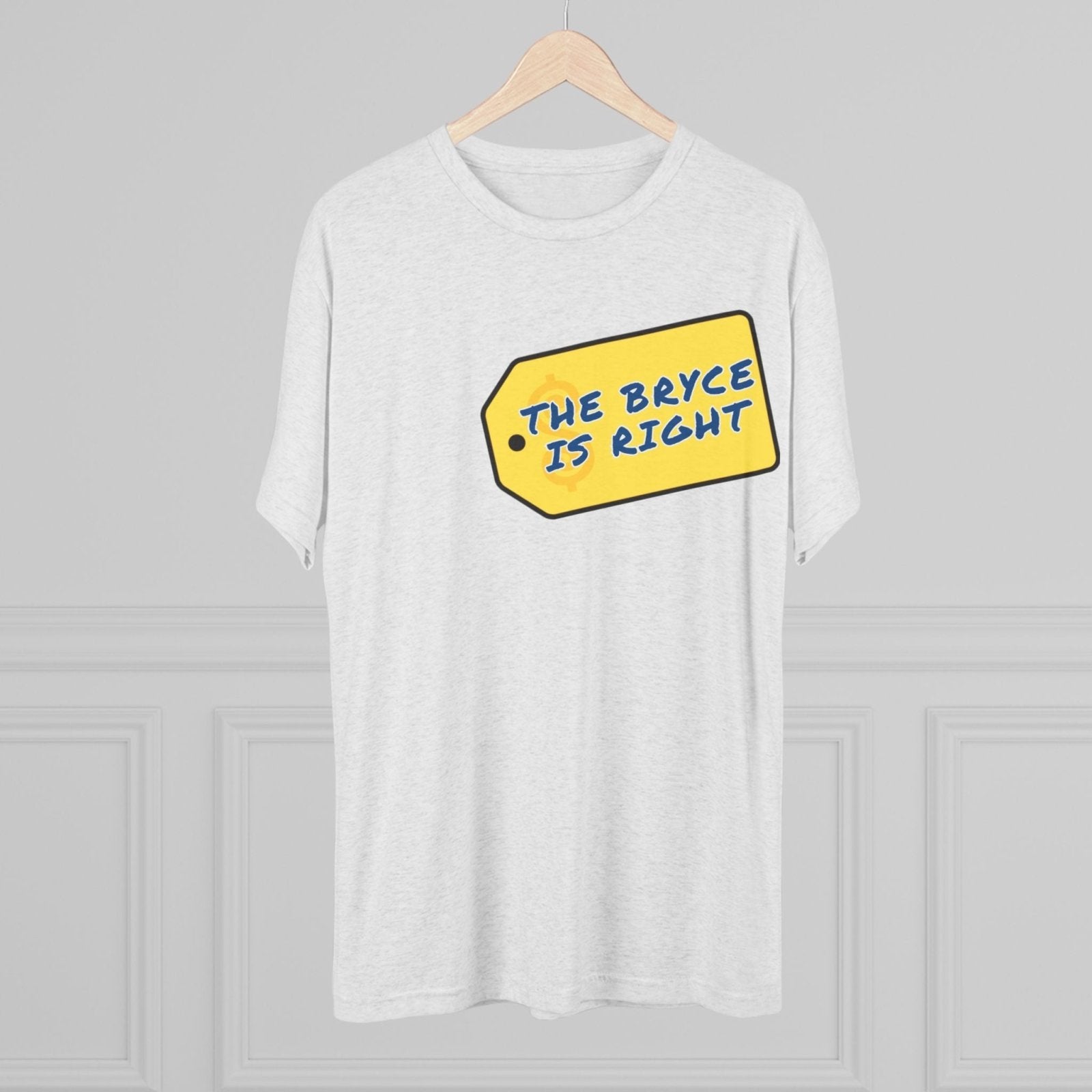 Funny Michigan QB Bryce Unisex Tri - Blend Crew Tee - Price is Right Theme, College Football Fan Shirt, Sports Apparel, Gift for - Selden &amp; Kingsley