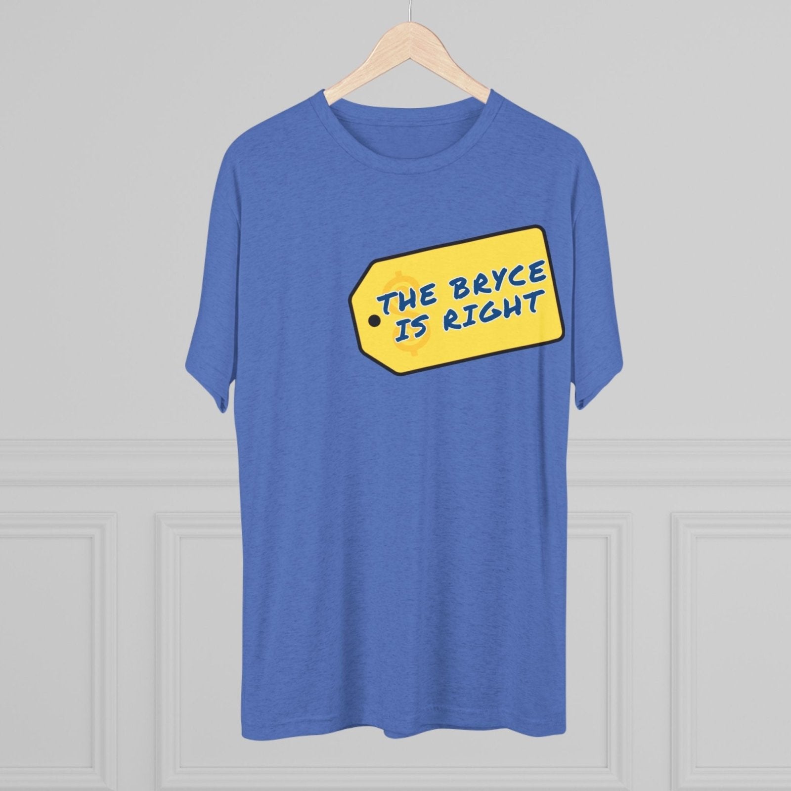 Funny Michigan QB Bryce Unisex Tri - Blend Crew Tee - Price is Right Theme, College Football Fan Shirt, Sports Apparel, Gift for - Selden &amp; Kingsley