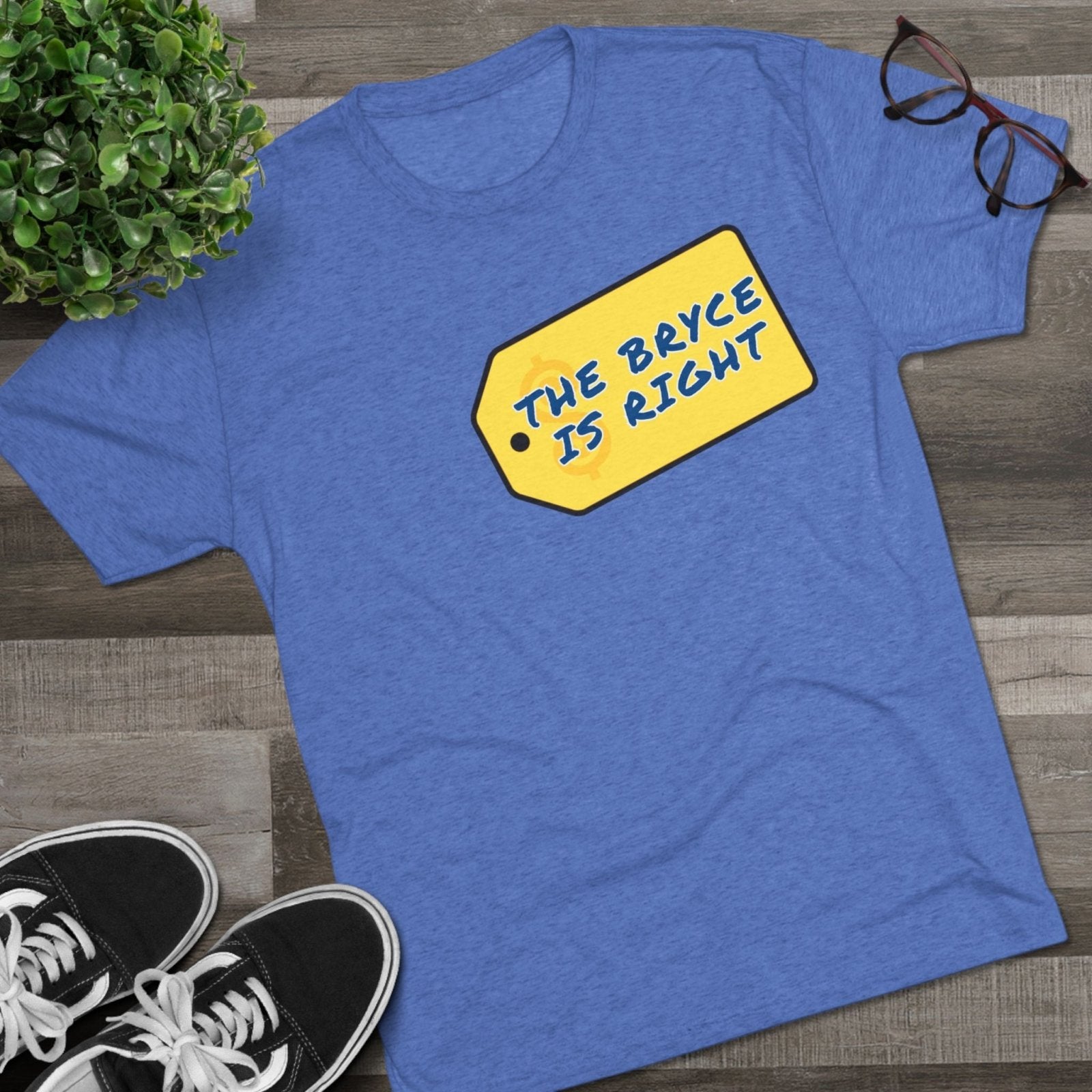Funny Michigan QB Bryce Unisex Tri - Blend Crew Tee - Price is Right Theme, College Football Fan Shirt, Sports Apparel, Gift for - Selden &amp; Kingsley