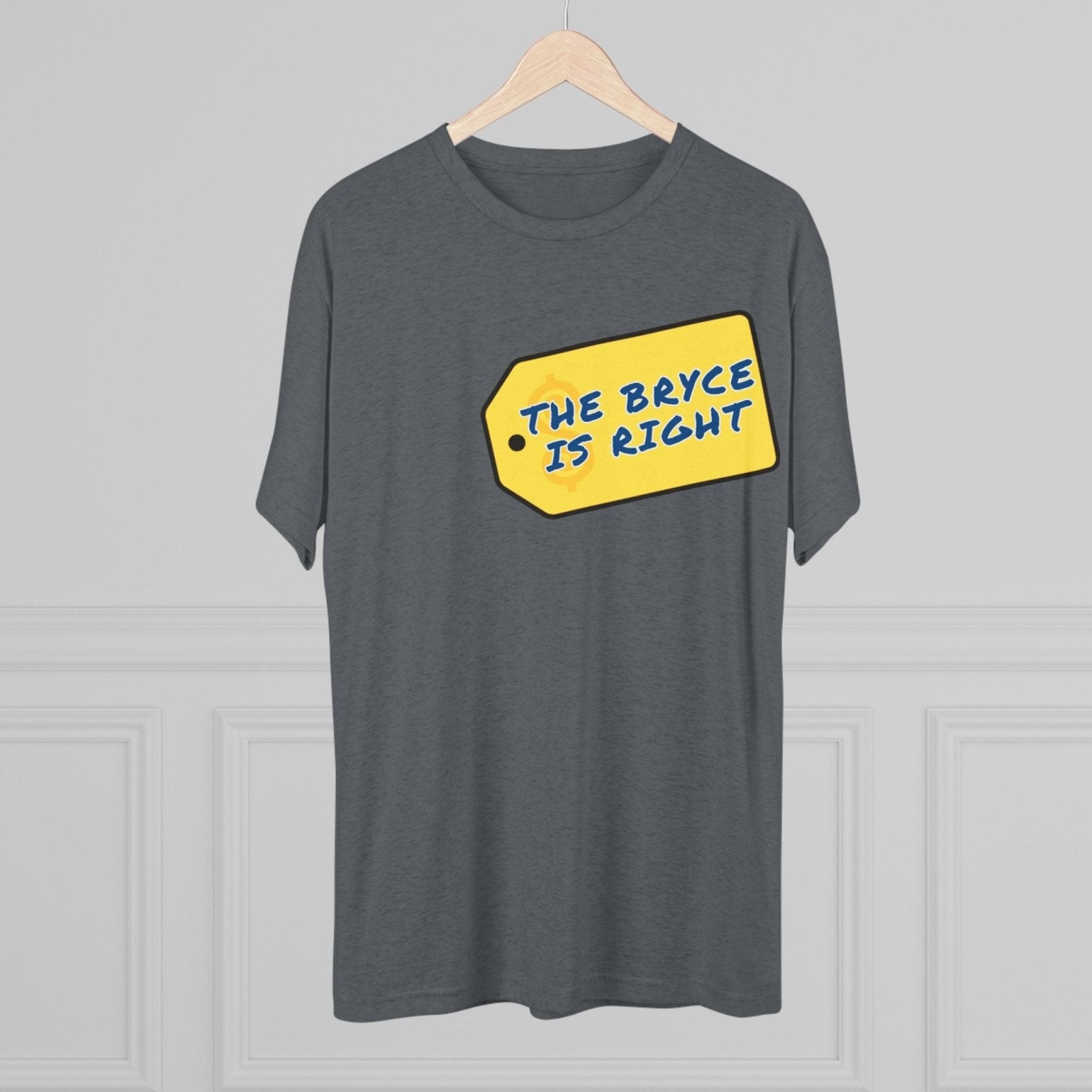 Funny Michigan QB Bryce Unisex Tri - Blend Crew Tee - Price is Right Theme, College Football Fan Shirt, Sports Apparel, Gift for - Selden &amp; Kingsley