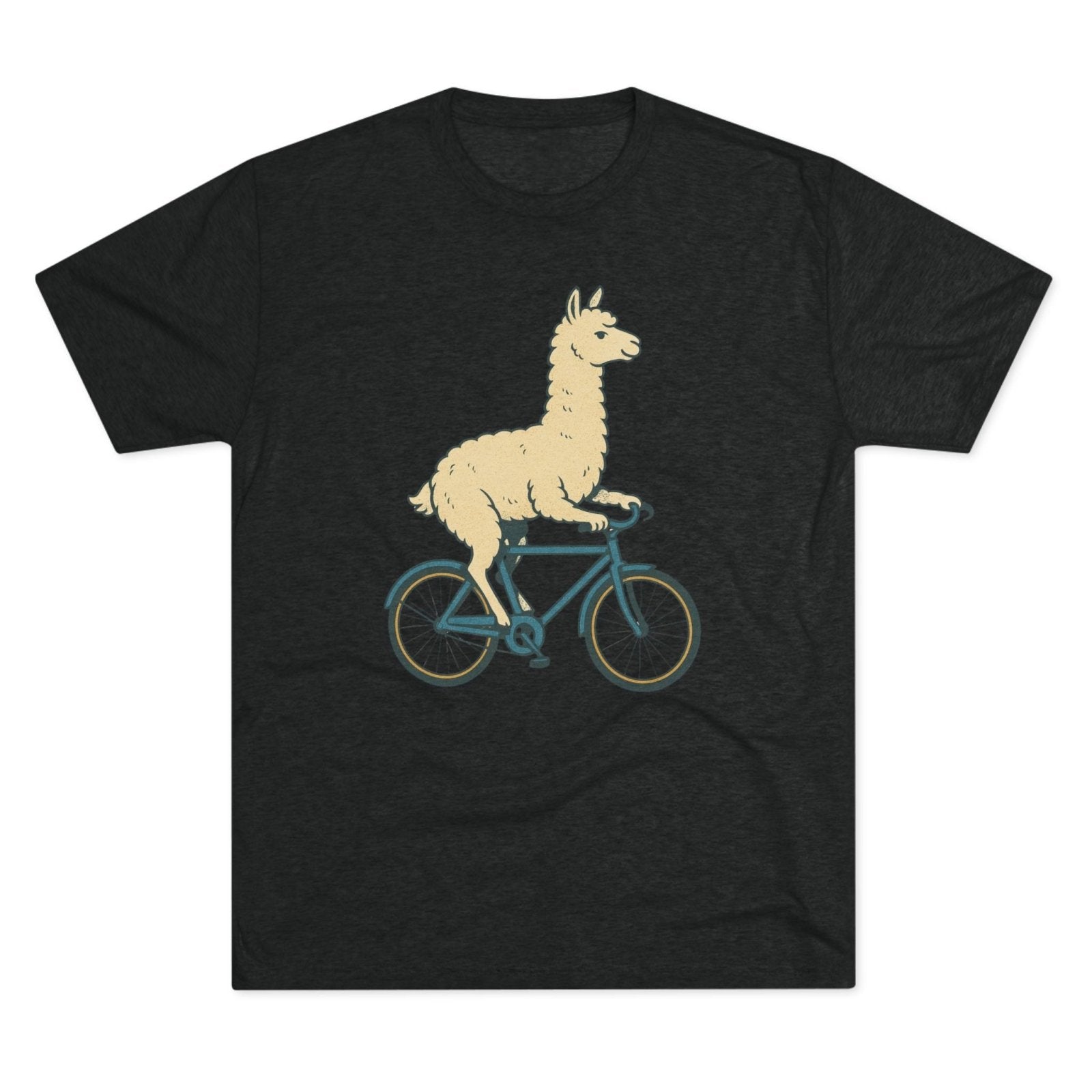 Funny Quirky Animal Llama on a Bike Shirt, Unisex Tee, Novelty Alpaca Cycling T-Shirt, Cute Animal Lover Gift, Comfy Graphic Tee - Selden & Kingsley