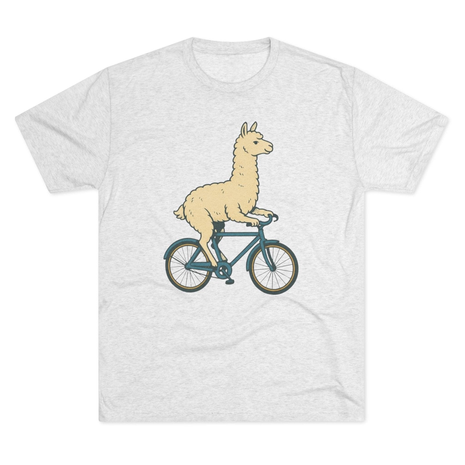 Funny Quirky Animal Llama on a Bike Shirt, Unisex Tee, Novelty Alpaca Cycling T-Shirt, Cute Animal Lover Gift, Comfy Graphic Tee - Selden & Kingsley