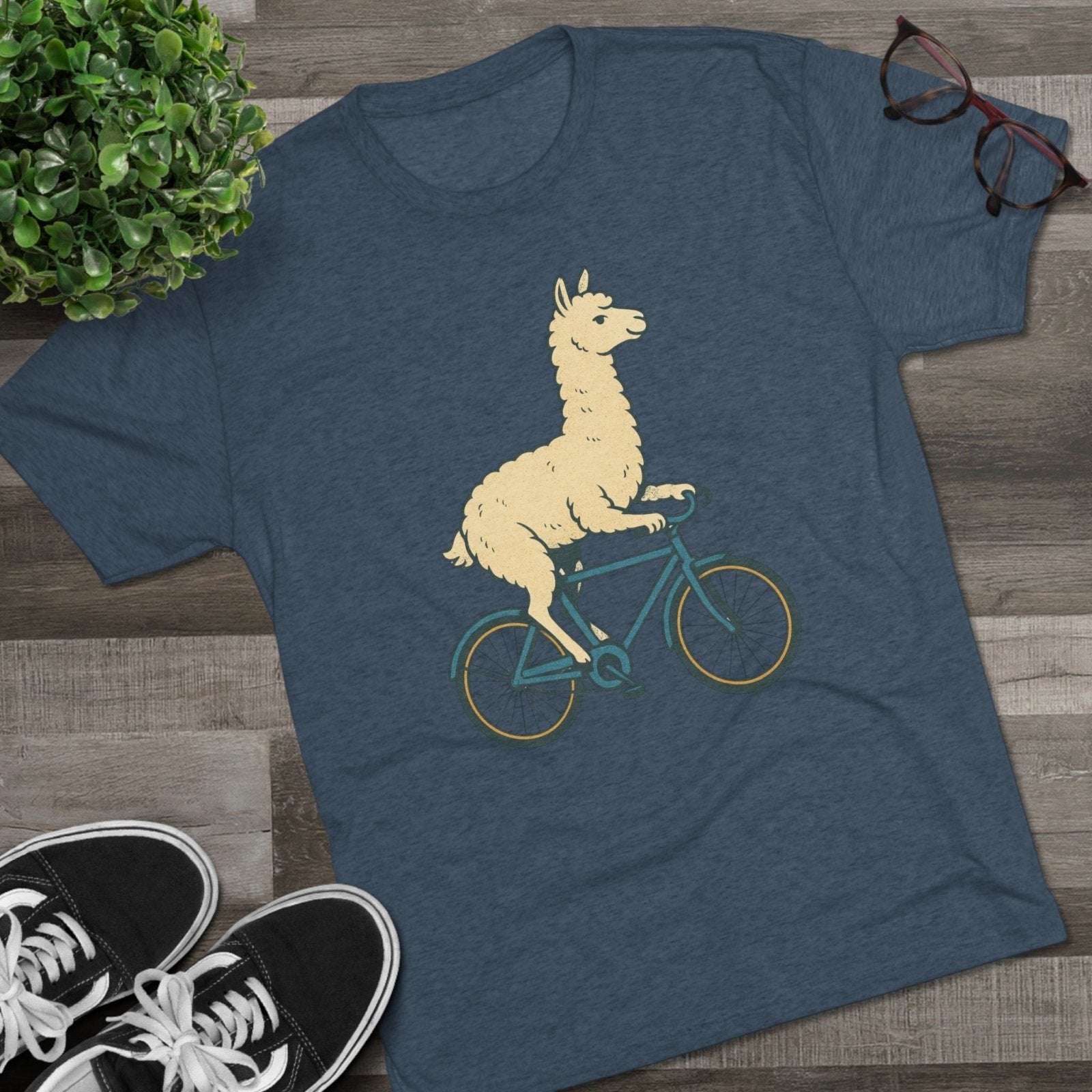 Funny Quirky Animal Llama on a Bike Shirt, Unisex Tee, Novelty Alpaca Cycling T-Shirt, Cute Animal Lover Gift, Comfy Graphic Tee - Selden &amp; Kingsley