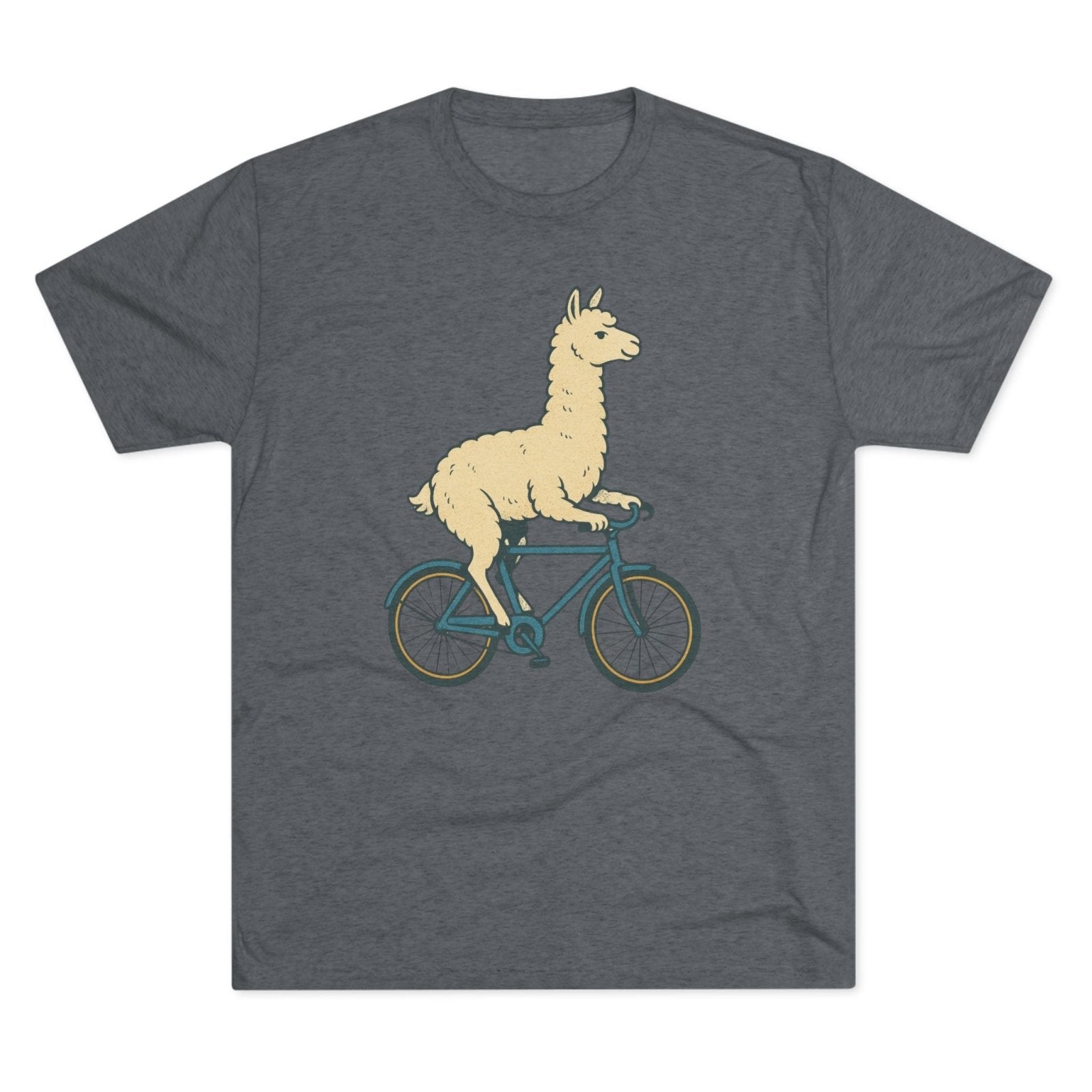 Funny Quirky Animal Llama on a Bike Shirt, Unisex Tee, Novelty Alpaca Cycling T-Shirt, Cute Animal Lover Gift, Comfy Graphic Tee - Selden & Kingsley