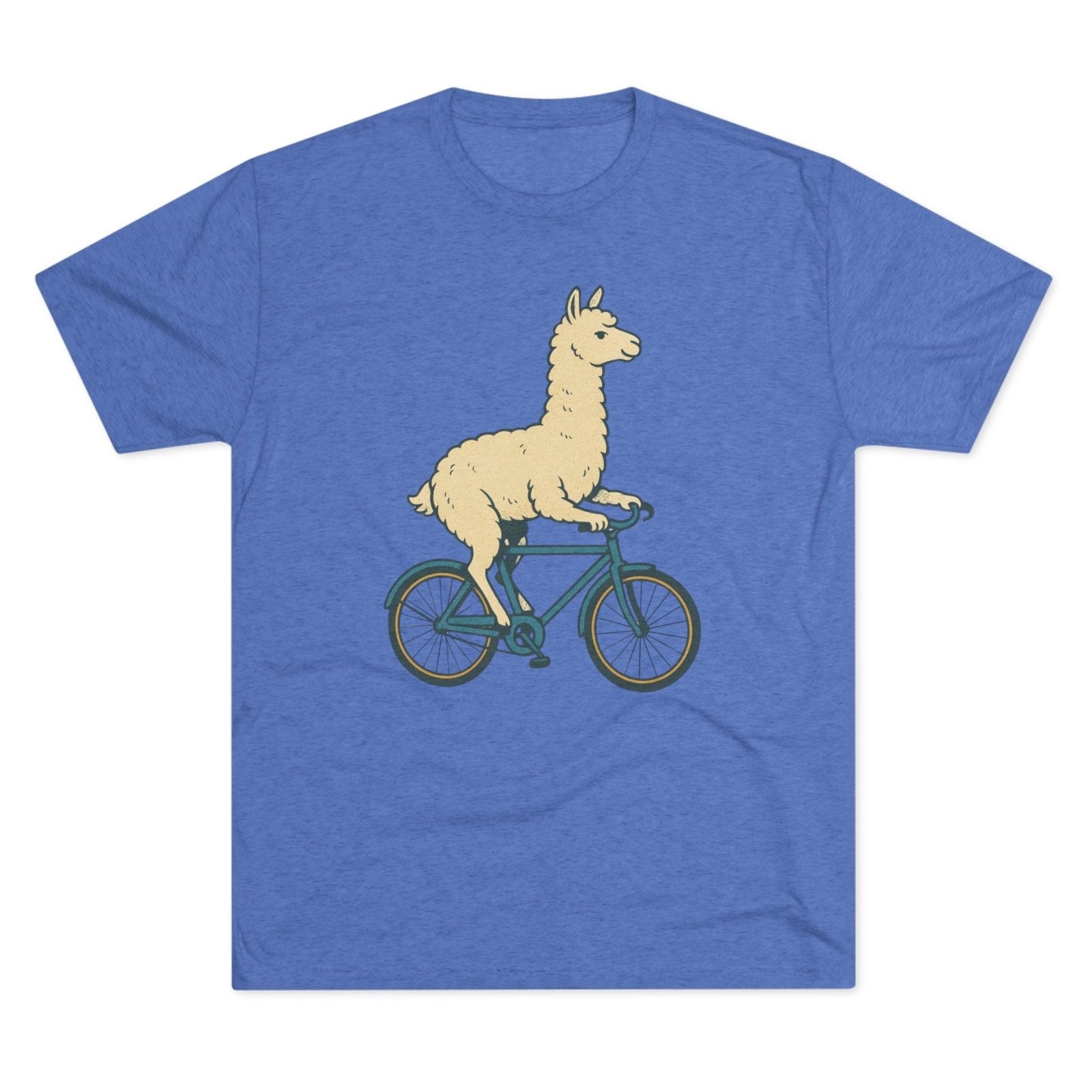 Funny Quirky Animal Llama on a Bike Shirt, Unisex Tee, Novelty Alpaca Cycling T-Shirt, Cute Animal Lover Gift, Comfy Graphic Tee - Selden & Kingsley