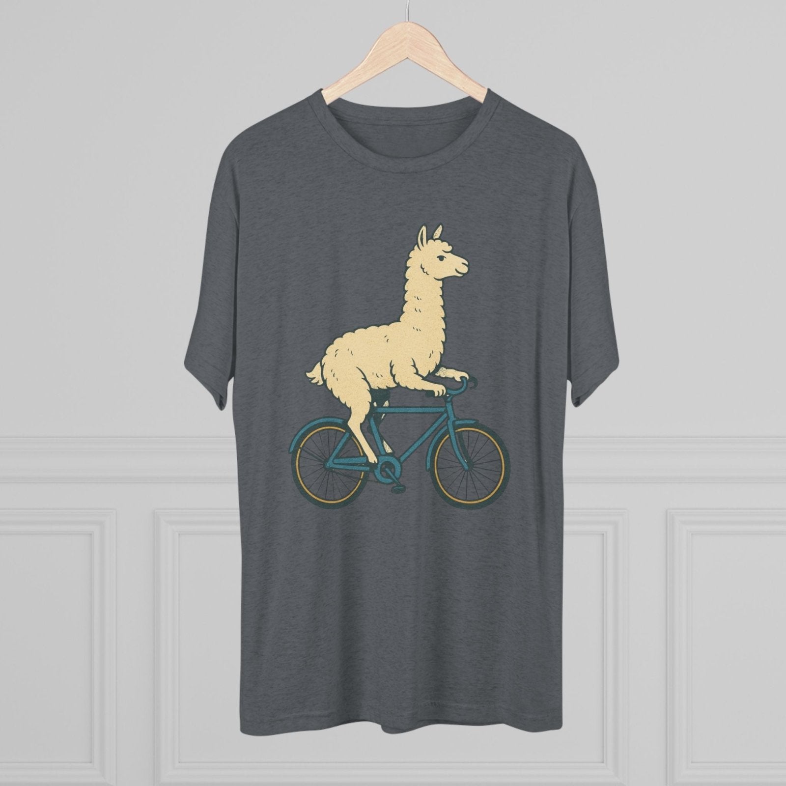 Funny Quirky Animal Llama on a Bike Shirt, Unisex Tee, Novelty Alpaca Cycling T-Shirt, Cute Animal Lover Gift, Comfy Graphic Tee - Selden &amp; Kingsley
