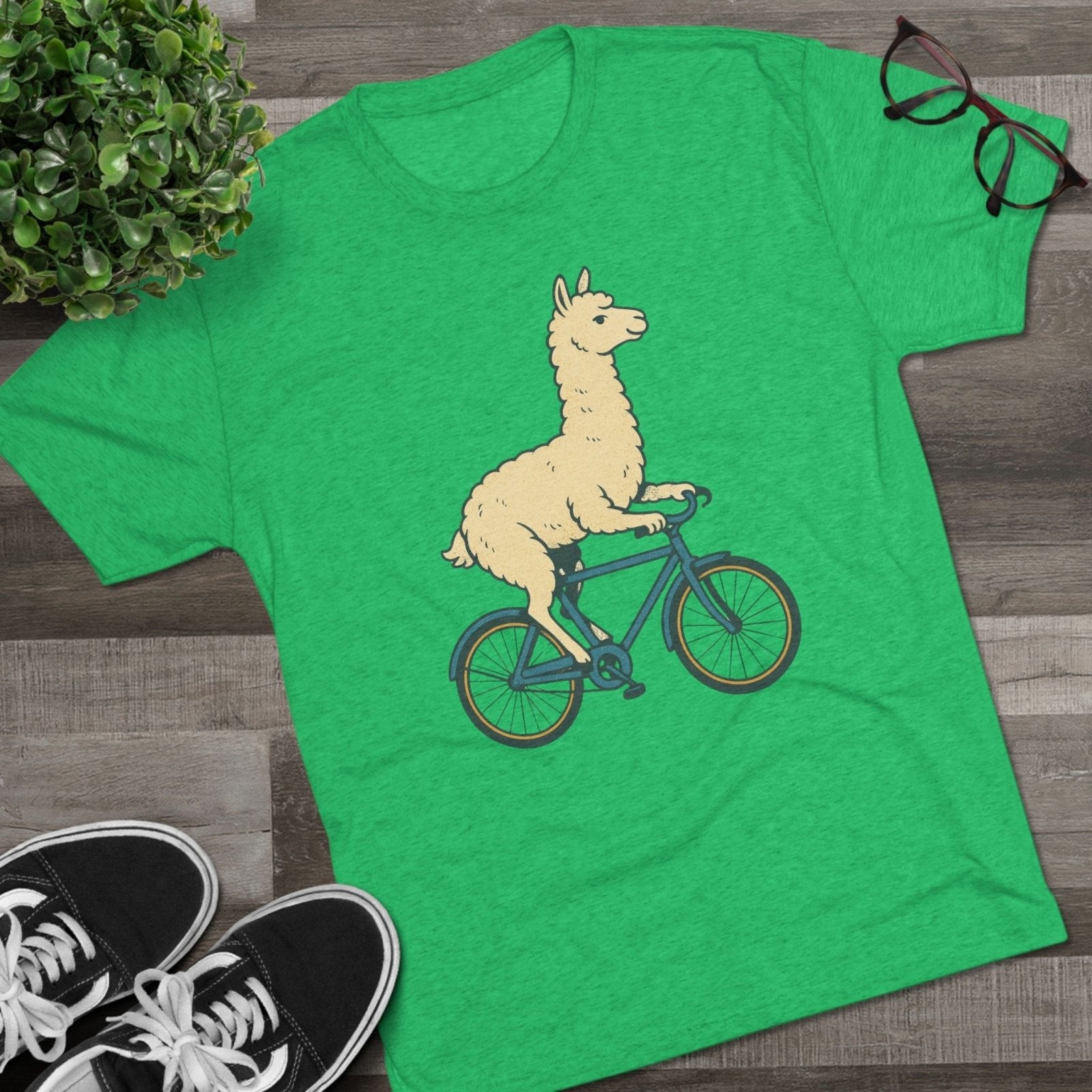 Funny Quirky Animal Llama on a Bike Shirt, Unisex Tee, Novelty Alpaca Cycling T-Shirt, Cute Animal Lover Gift, Comfy Graphic Tee - Selden &amp; Kingsley