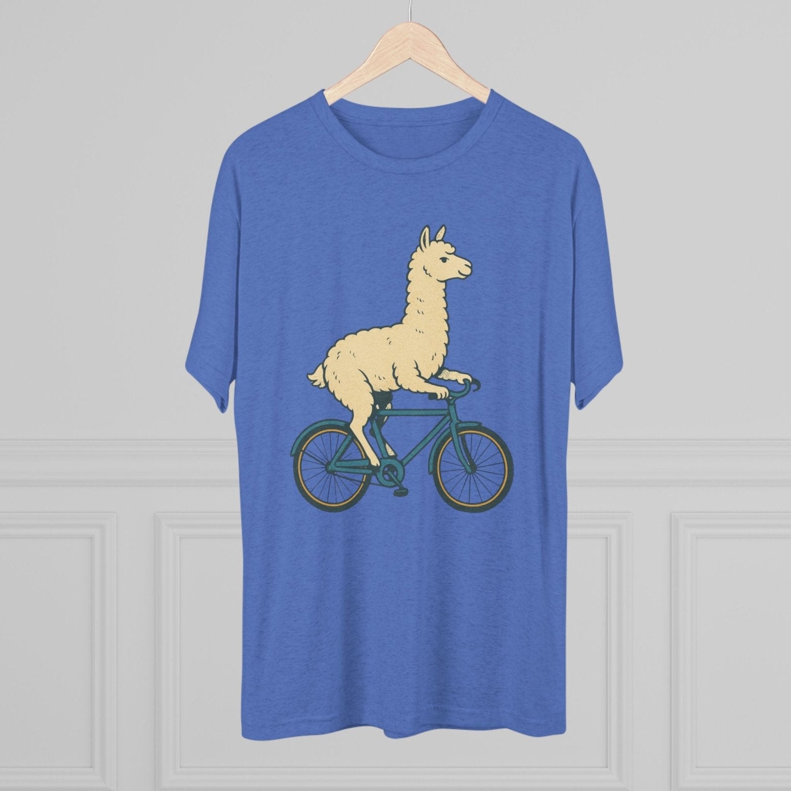 Funny Quirky Animal Llama on a Bike Shirt, Unisex Tee, Novelty Alpaca Cycling T-Shirt, Cute Animal Lover Gift, Comfy Graphic Tee - Selden &amp; Kingsley