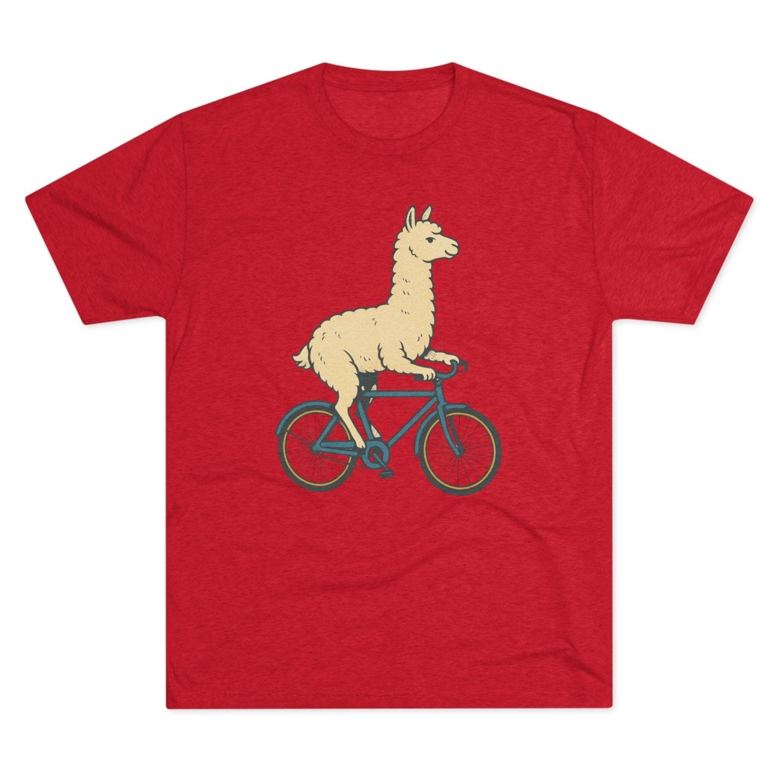 Funny Quirky Animal Llama on a Bike Shirt, Unisex Tee, Novelty Alpaca Cycling T-Shirt, Cute Animal Lover Gift, Comfy Graphic Tee - Selden & Kingsley