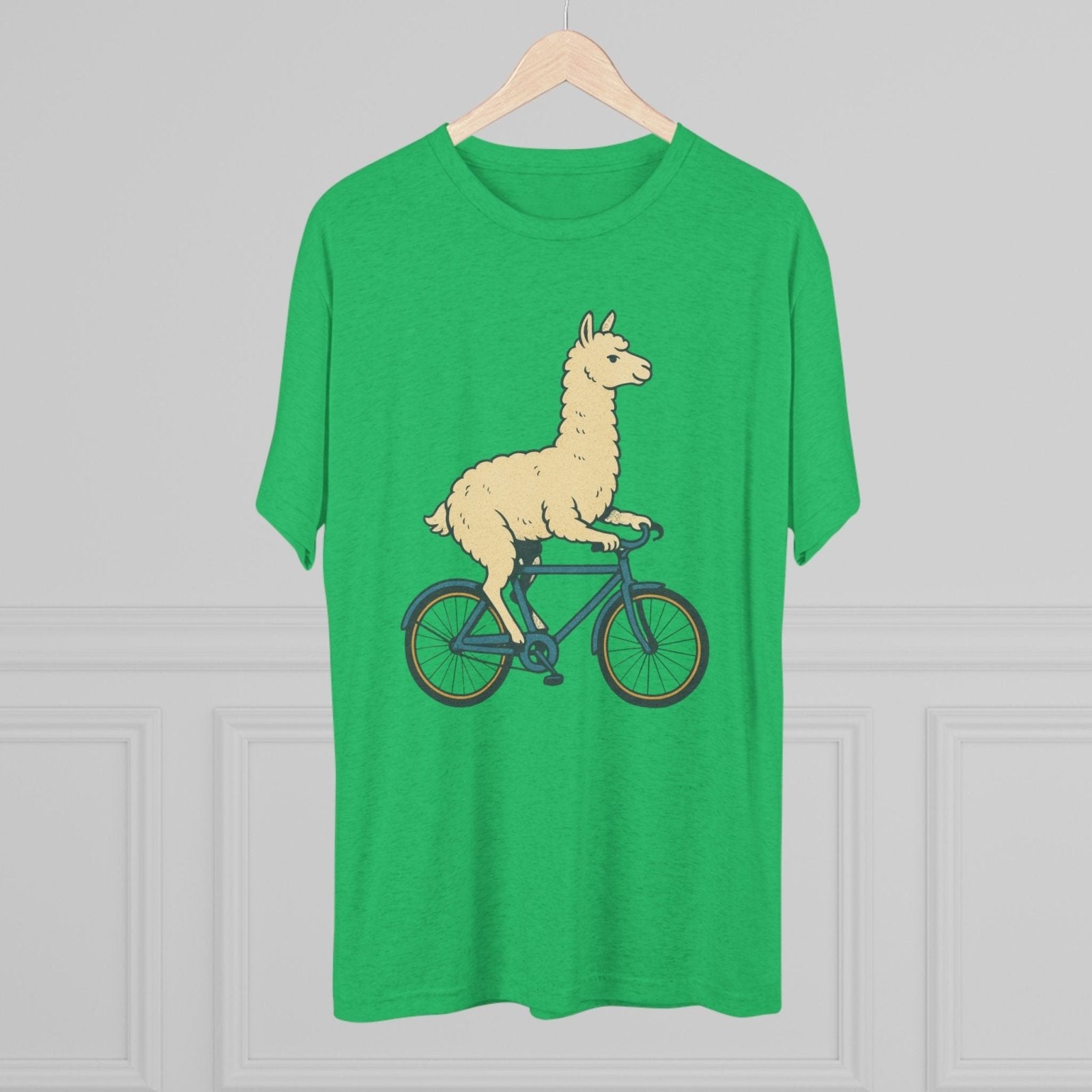 Funny Quirky Animal Llama on a Bike Shirt, Unisex Tee, Novelty Alpaca Cycling T-Shirt, Cute Animal Lover Gift, Comfy Graphic Tee - Selden &amp; Kingsley