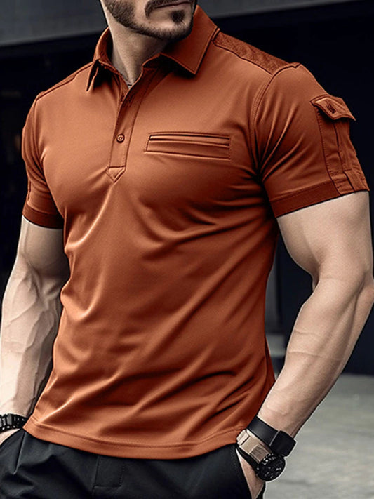 POLO Shirt Pocket Men's Muscle Sports Polo Shirt