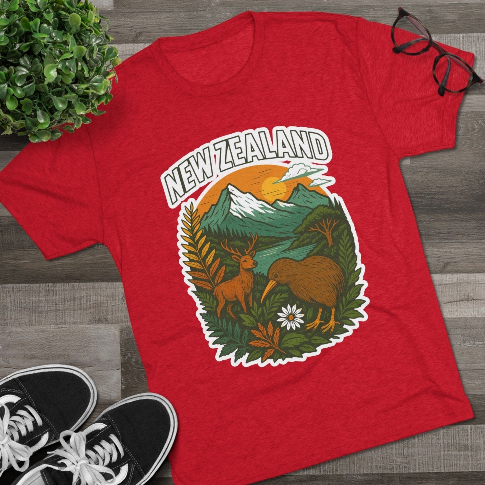 Mountain and Ocean New Zealand Kiwi Tee, Nature Lover Gift, Travel T-Shirt, Adventure Shirt, Outdoor Clothing, Scenic Landscape Top - Selden &amp; Kingsley