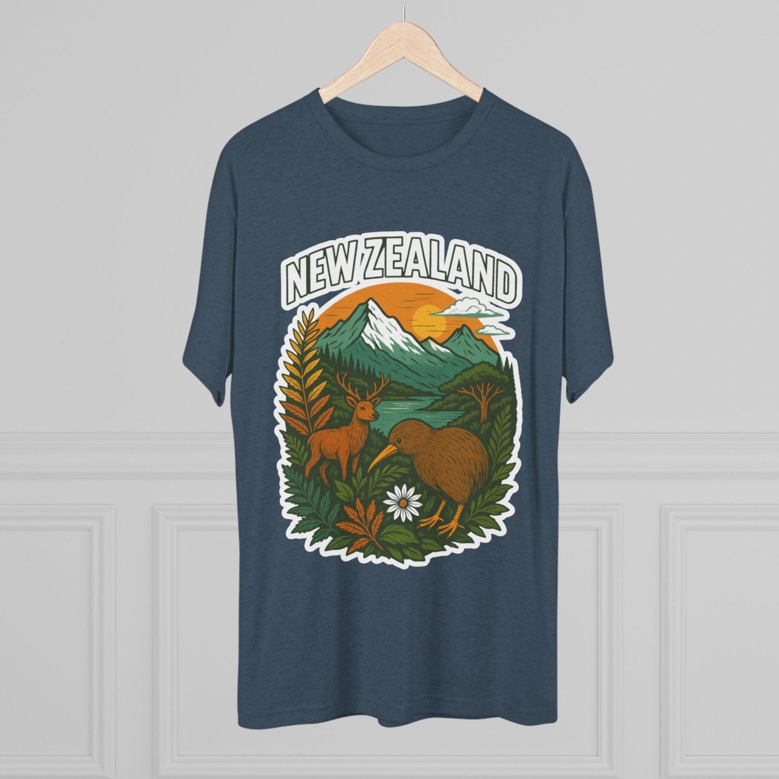 Mountain and Ocean New Zealand Kiwi Tee, Nature Lover Gift, Travel T-Shirt, Adventure Shirt, Outdoor Clothing, Scenic Landscape Top - Selden &amp; Kingsley