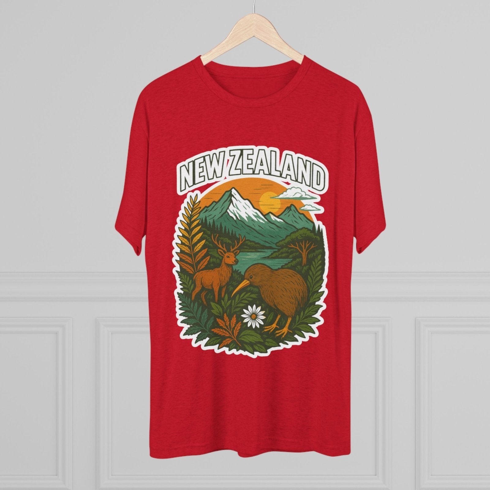 Mountain and Ocean New Zealand Kiwi Tee, Nature Lover Gift, Travel T-Shirt, Adventure Shirt, Outdoor Clothing, Scenic Landscape Top - Selden &amp; Kingsley