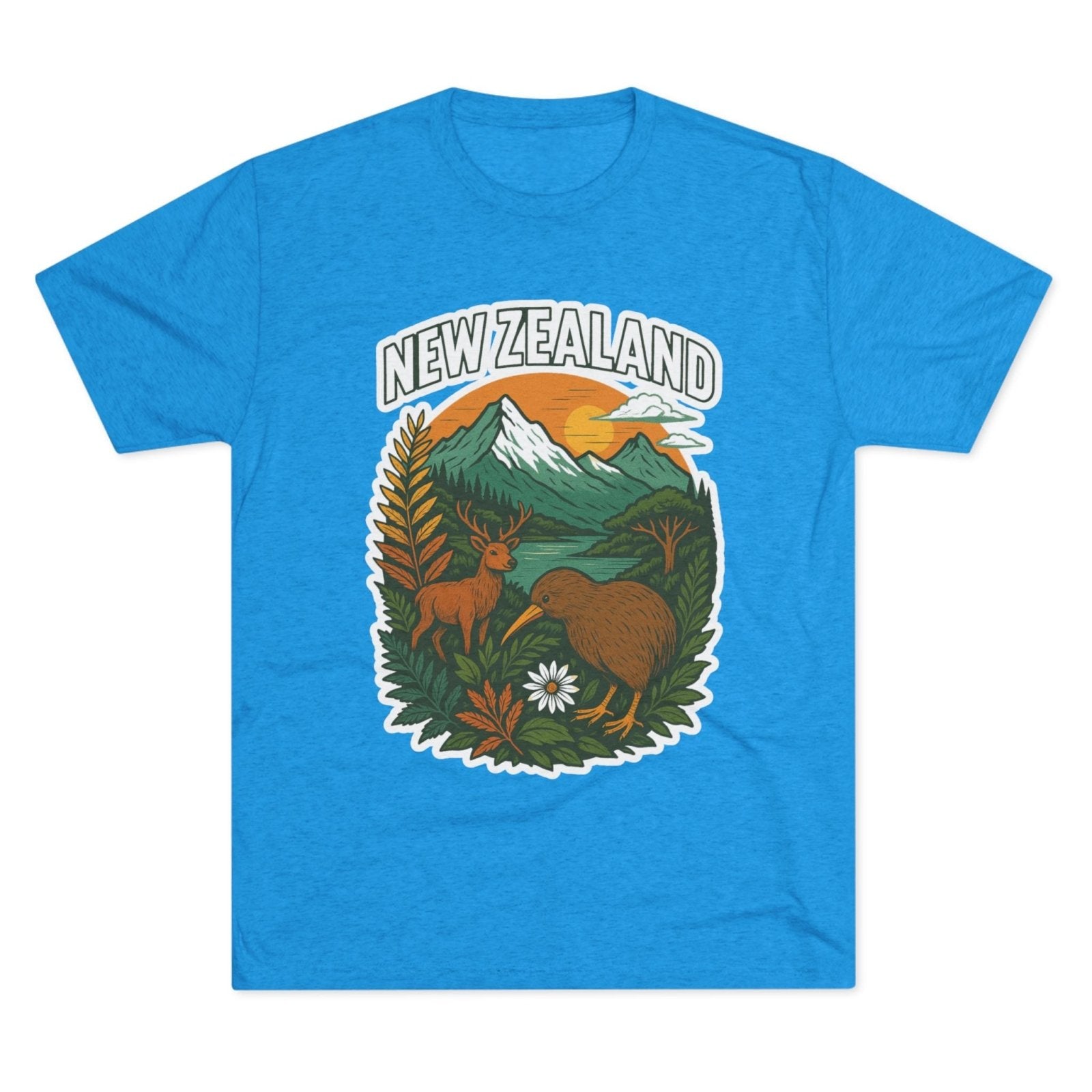 Mountain and Ocean New Zealand Kiwi Tee, Nature Lover Gift, Travel T-Shirt, Adventure Shirt, Outdoor Clothing, Scenic Landscape Top - Selden &amp; Kingsley