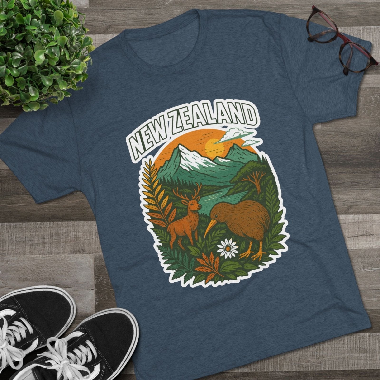 Mountain and Ocean New Zealand Kiwi Tee, Nature Lover Gift, Travel T-Shirt, Adventure Shirt, Outdoor Clothing, Scenic Landscape Top - Selden &amp; Kingsley
