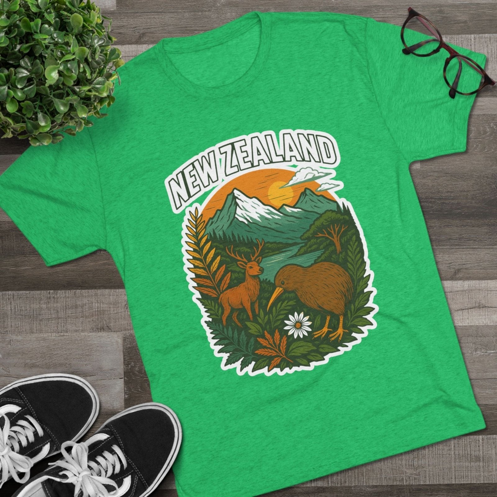 Mountain and Ocean New Zealand Kiwi Tee, Nature Lover Gift, Travel T-Shirt, Adventure Shirt, Outdoor Clothing, Scenic Landscape Top - Selden &amp; Kingsley